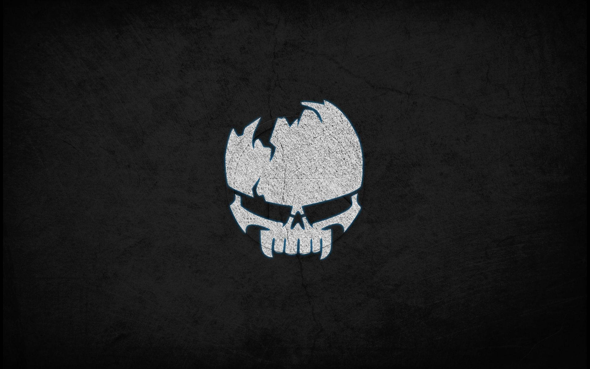 Black Skull, white skull logo, cracked texture, Full HD Desktop Wallpaper