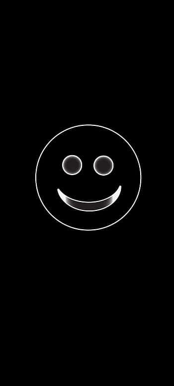 Black Smile, glowing smiley face, circular eyes, SD Phone Wallpaper