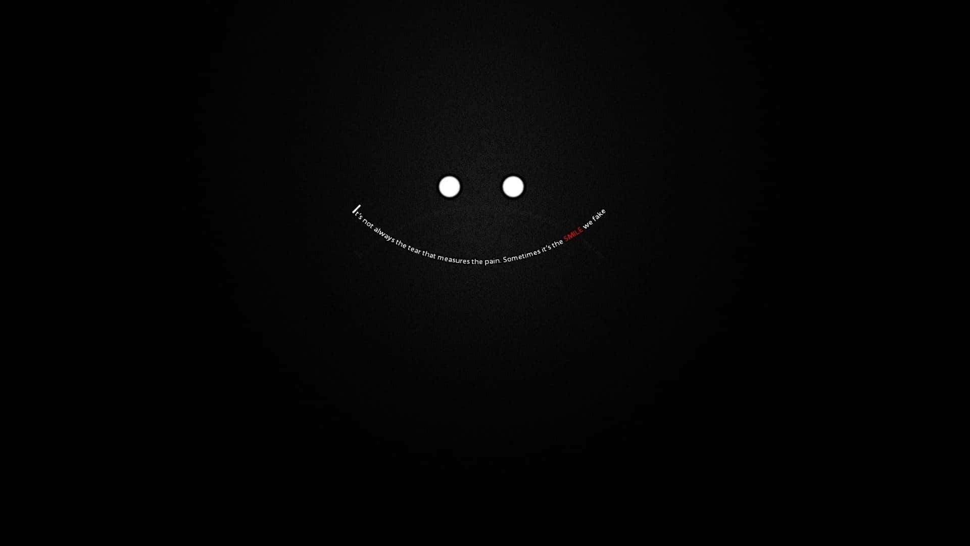 minimalist black smile, black background, white dots, Full HD Desktop Wallpaper