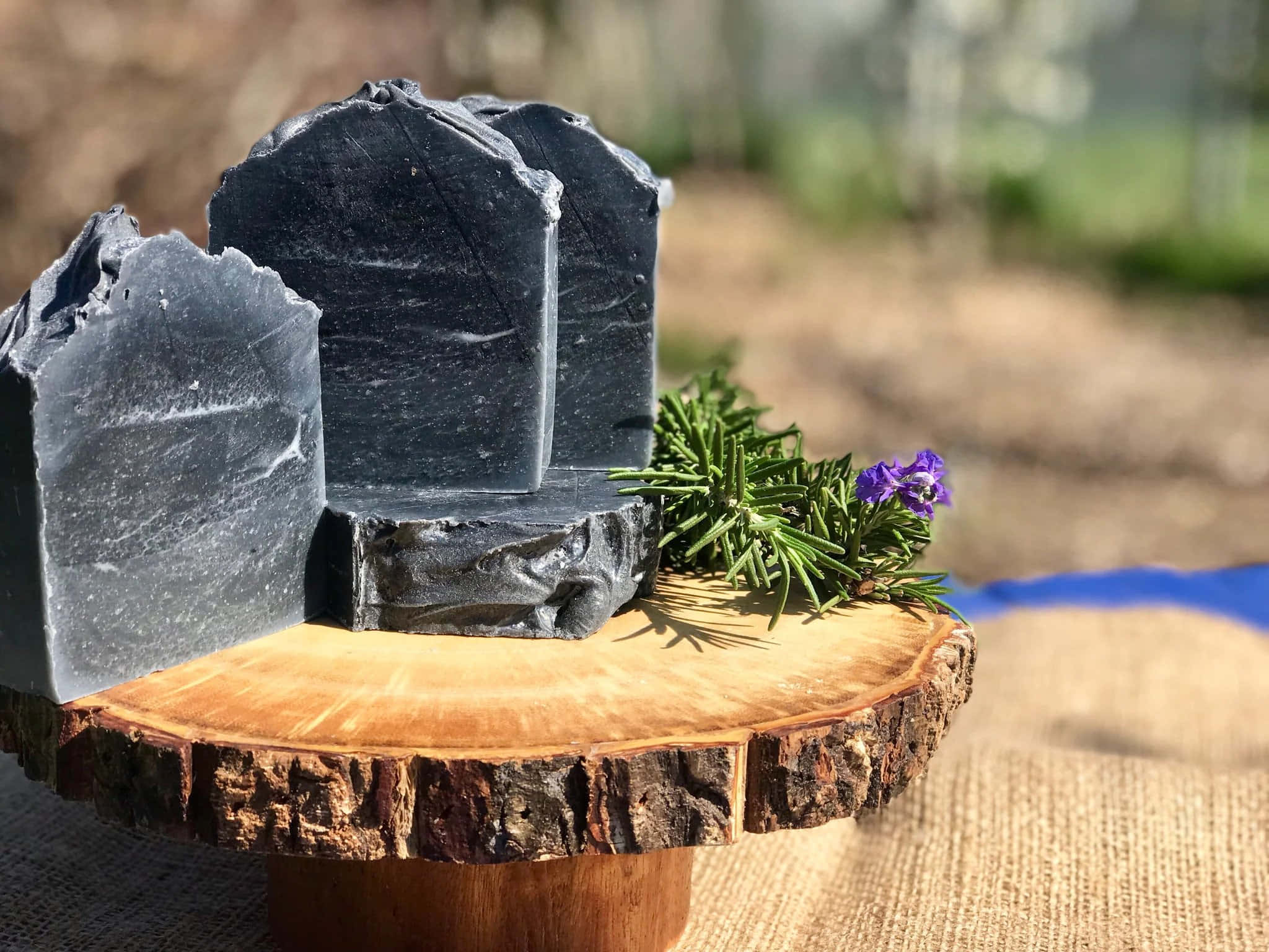 Black Soap, dark gray, rustic wooden slice, Full HD Desktop Wallpaper