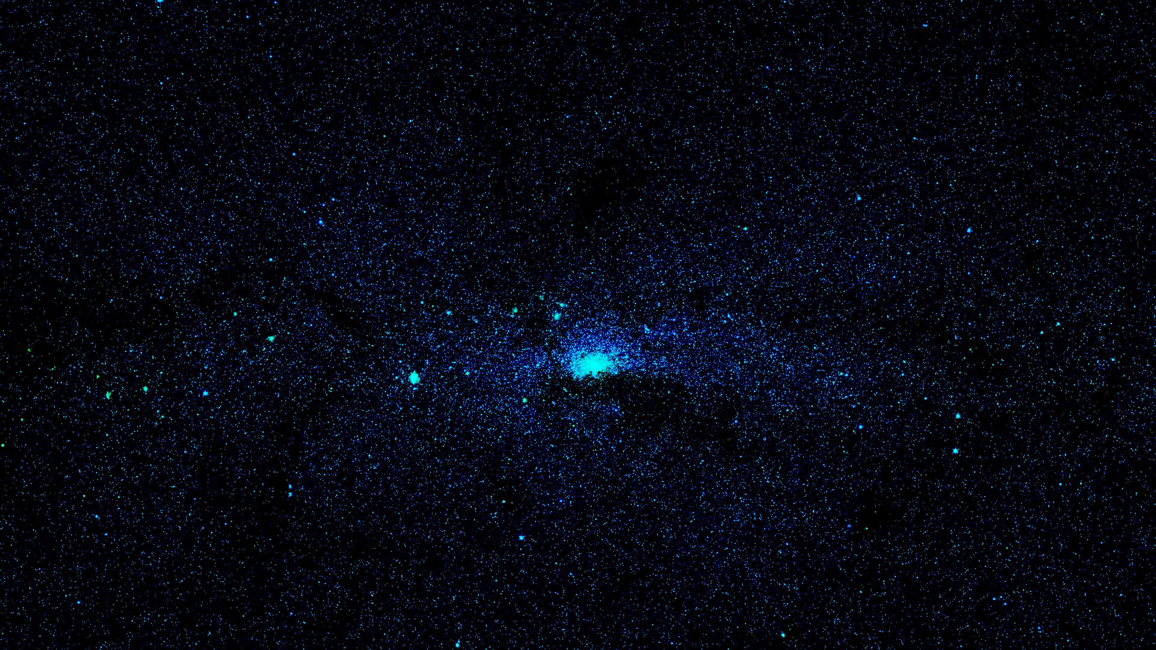 Black Space, cosmic nebula, vibrant blue light, 4K Desktop Wallpaper