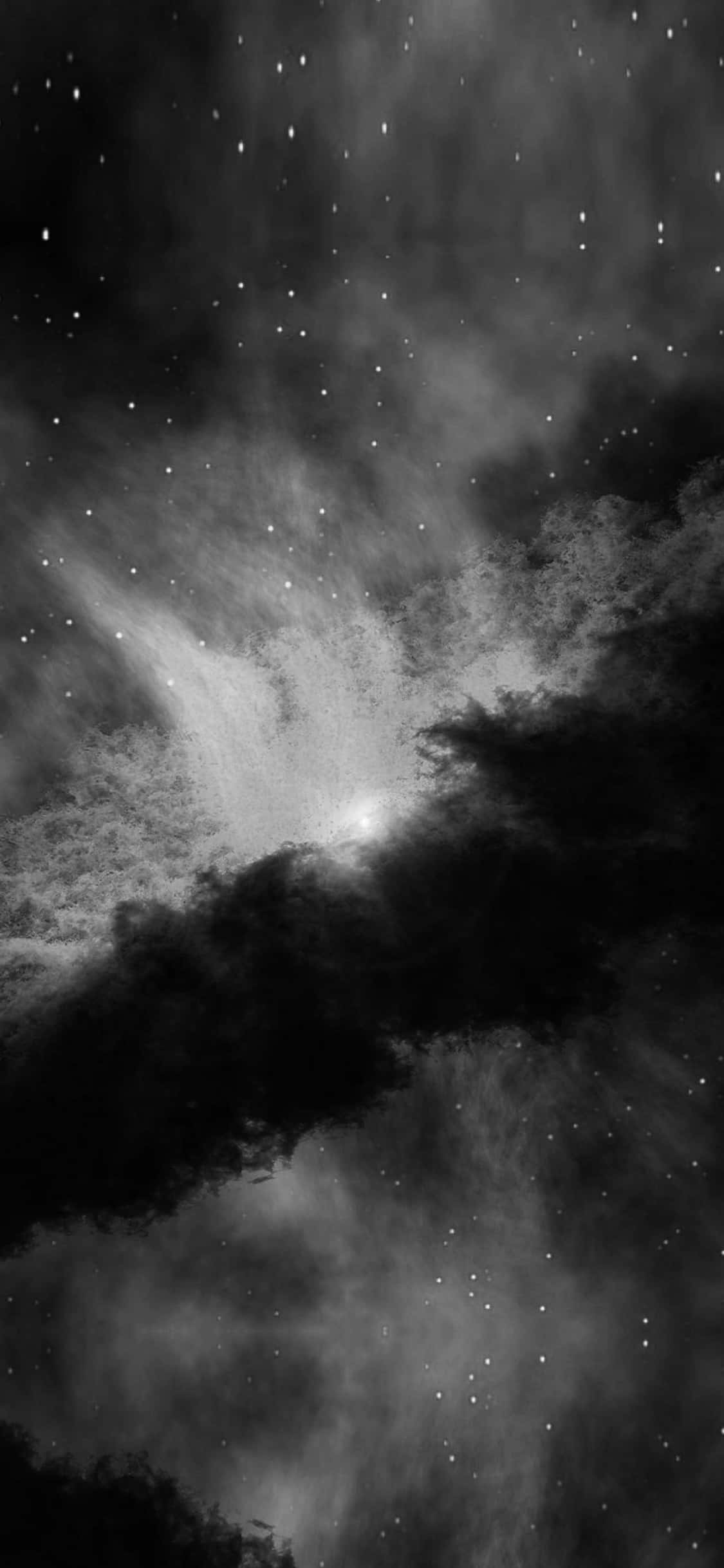 Black Stars iPhone, monochrome cosmic scene, stars, Full HD Phone Wallpaper