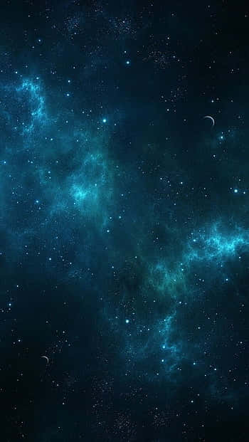 Black Stars iPhone, Aurora, teal nebulae, SD Phone Wallpaper