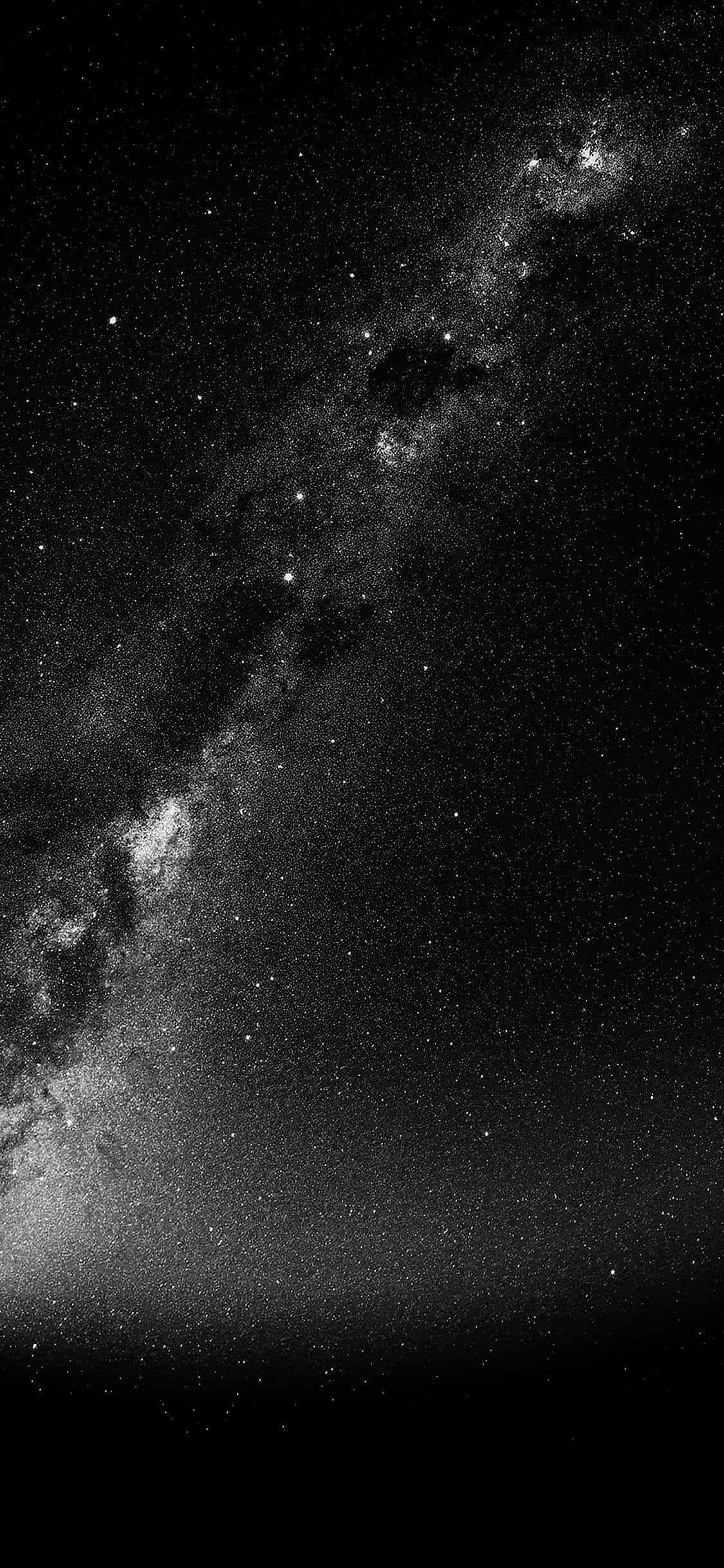 Milky Way galaxy, night sky, black and white, Full HD Phone Wallpaper