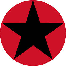 black five-pointed star, vivid red circular field, SD Phone Wallpaper