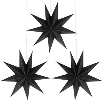 Christmas Black Star Decoration, black paper star lanterns, white background, SD Desktop Wallpaper