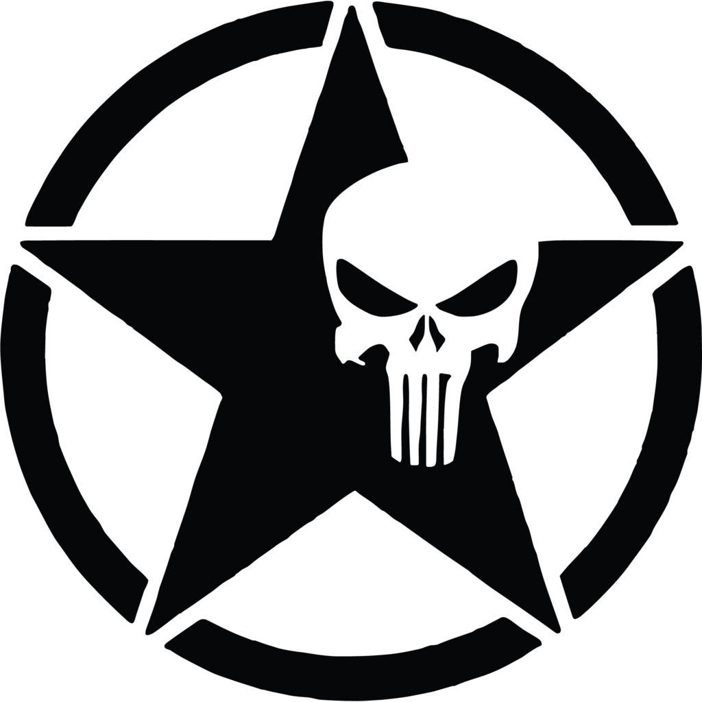 skull, black, five-pointed star, SD Desktop Wallpaper