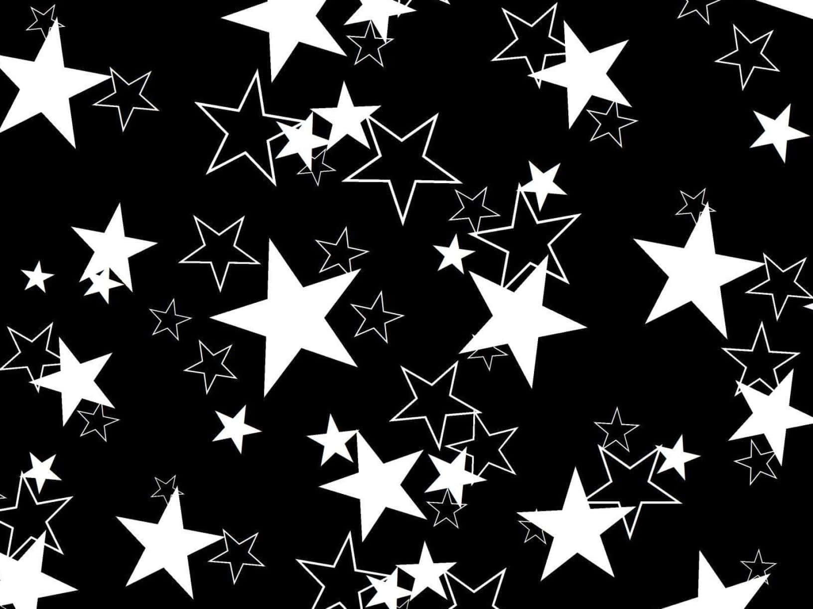 Black Stars, black and white, scattered stars, HD Desktop Wallpaper