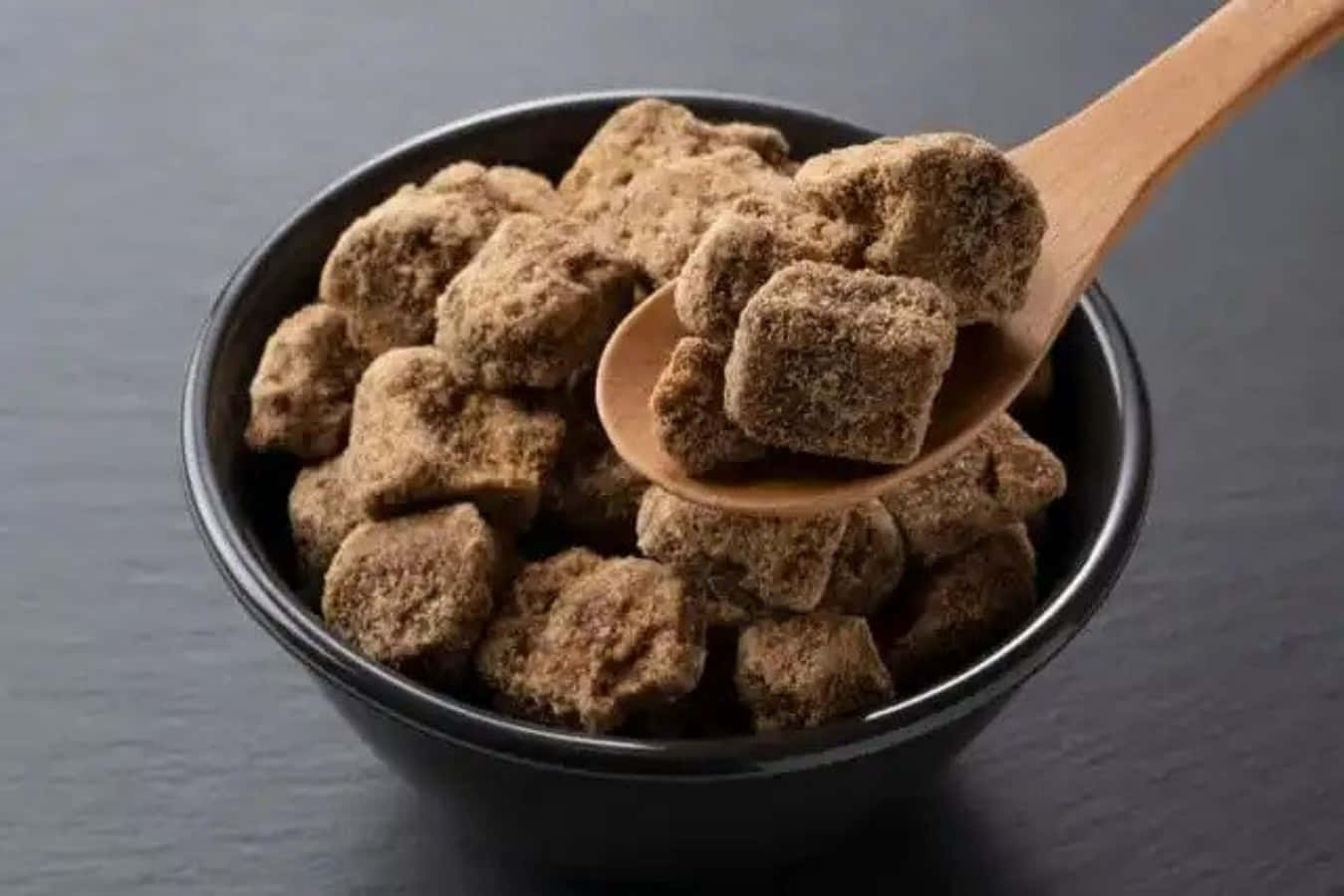 Black Sugar, brown sugar cubes, matte black bowl, HD Desktop Wallpaper