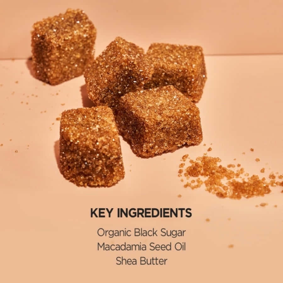 Black Sugar, brown sugar cubes, peach surface, SD Desktop Wallpaper