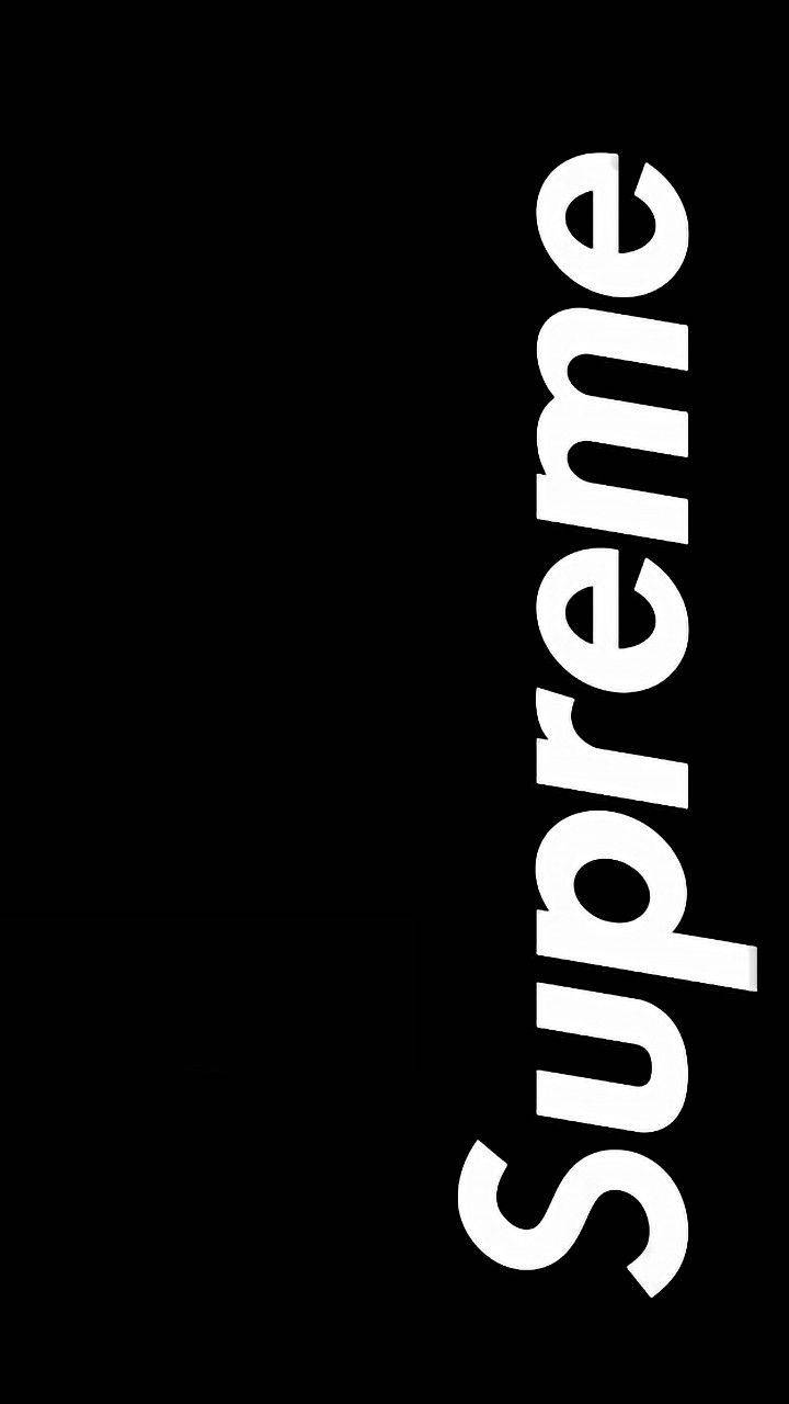 Black Supreme, white letters, Supreme logo, HD Phone Wallpaper