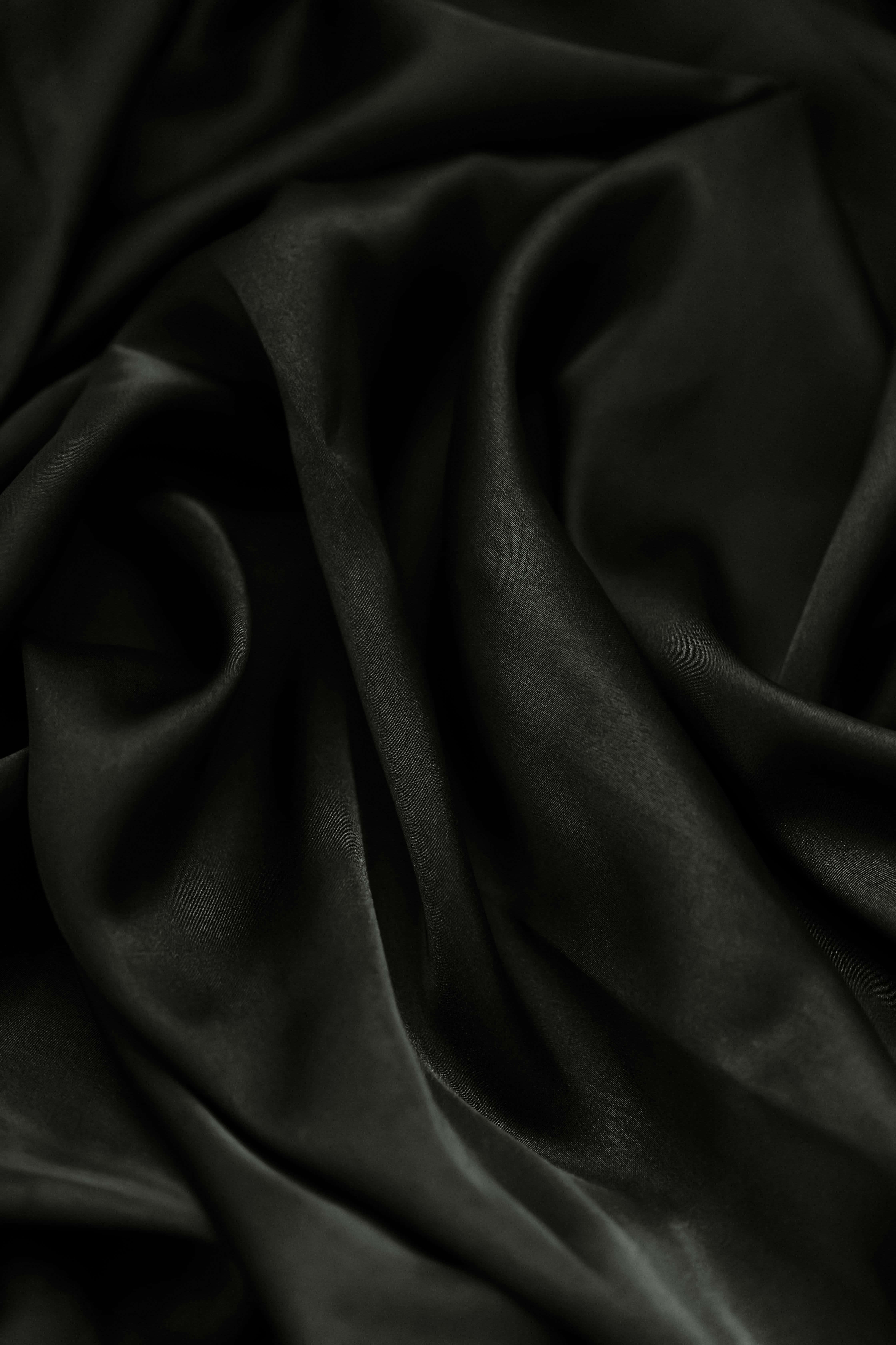 black satin, deep folds, subtle sheen, 5K Phone Wallpaper