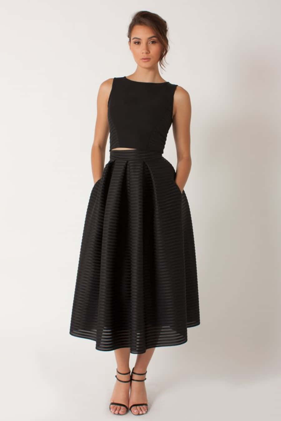 black tie gown, two-piece dress, flared skirt, HD Phone Wallpaper