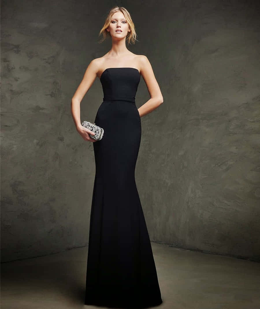 black tie dress, strapless gown, textured gray wall, SD Phone Wallpaper