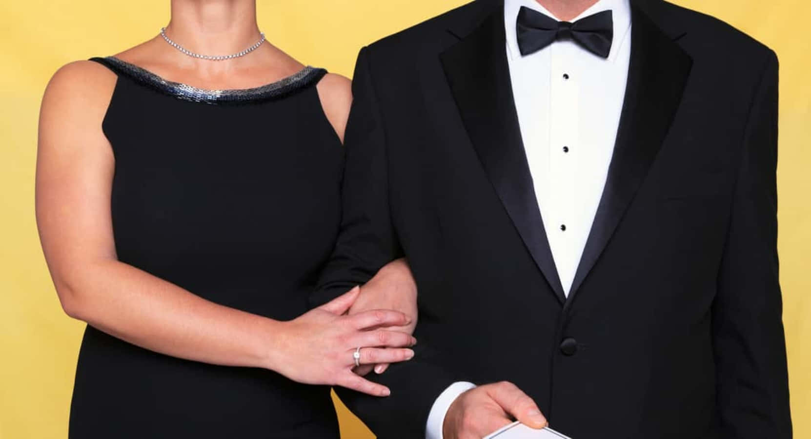 Black Tie Event, formal black attire, vibrant yellow backdrop, HD Desktop Wallpaper