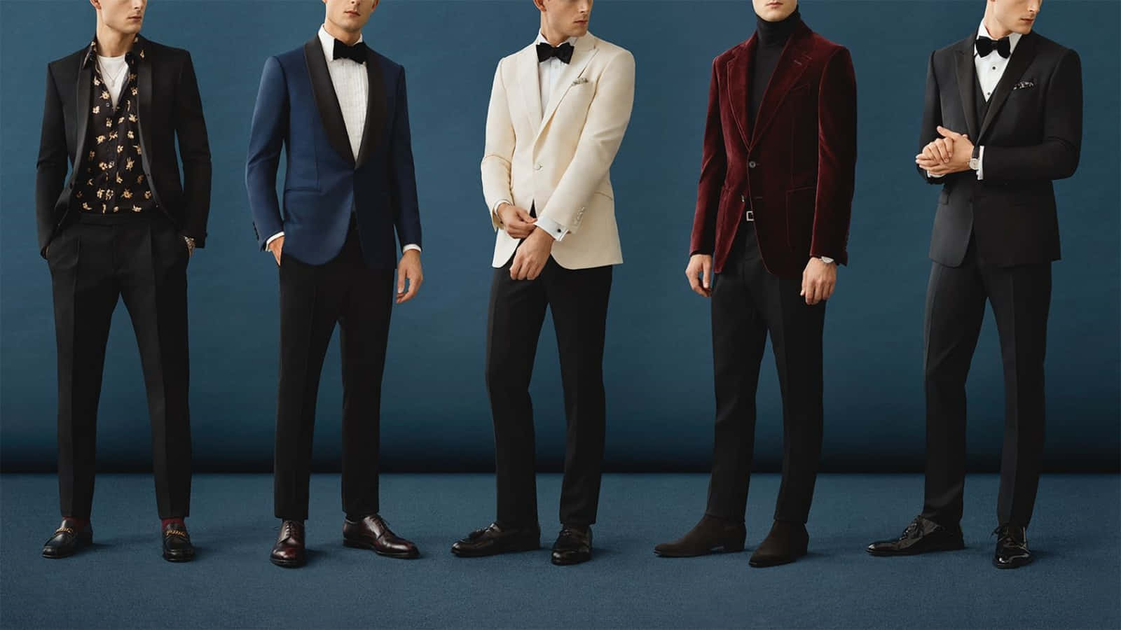 black tie event, deep blue backdrop, formal suits, HD Desktop Wallpaper