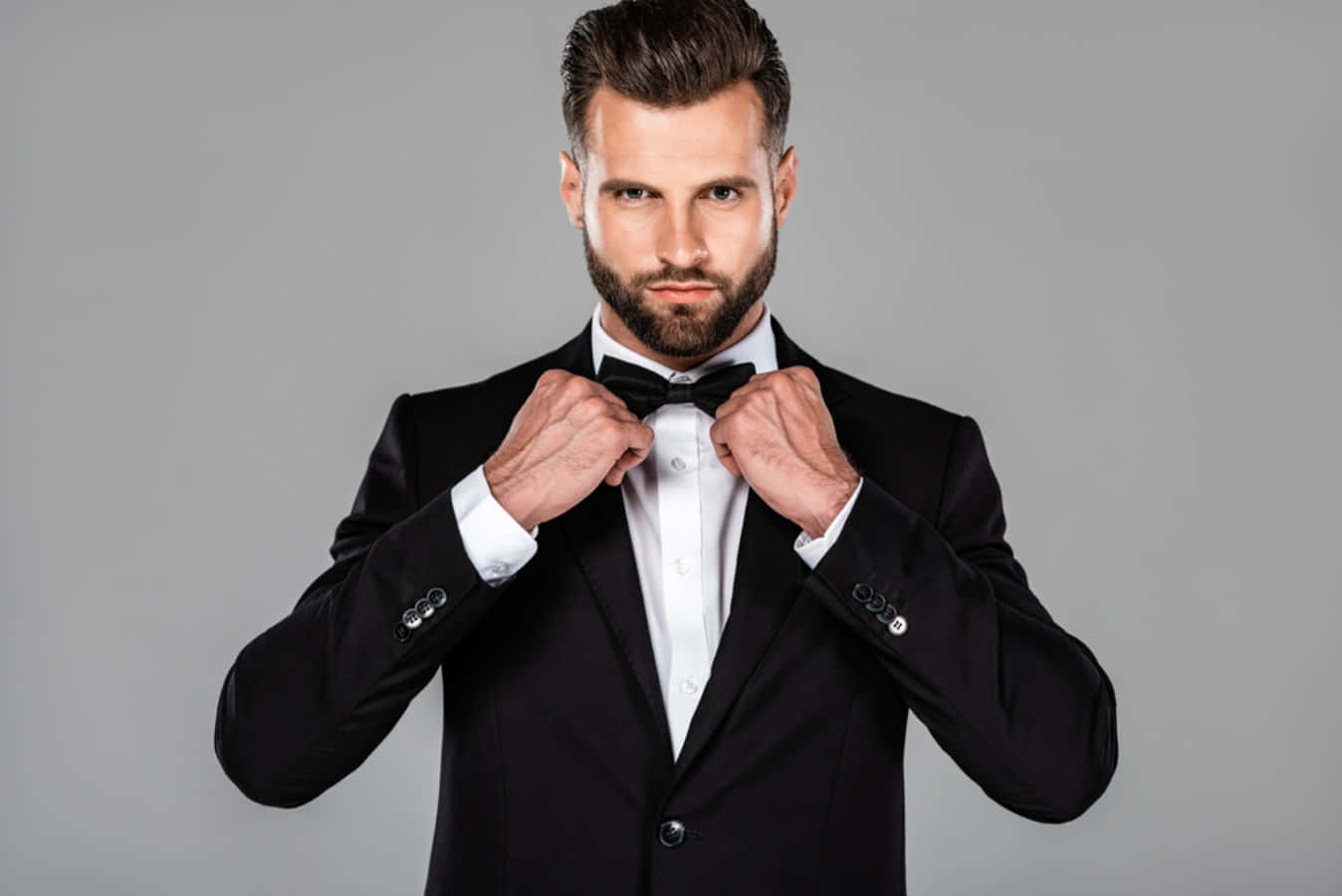 black tie event, black tuxedo, bow tie, HD Desktop Wallpaper