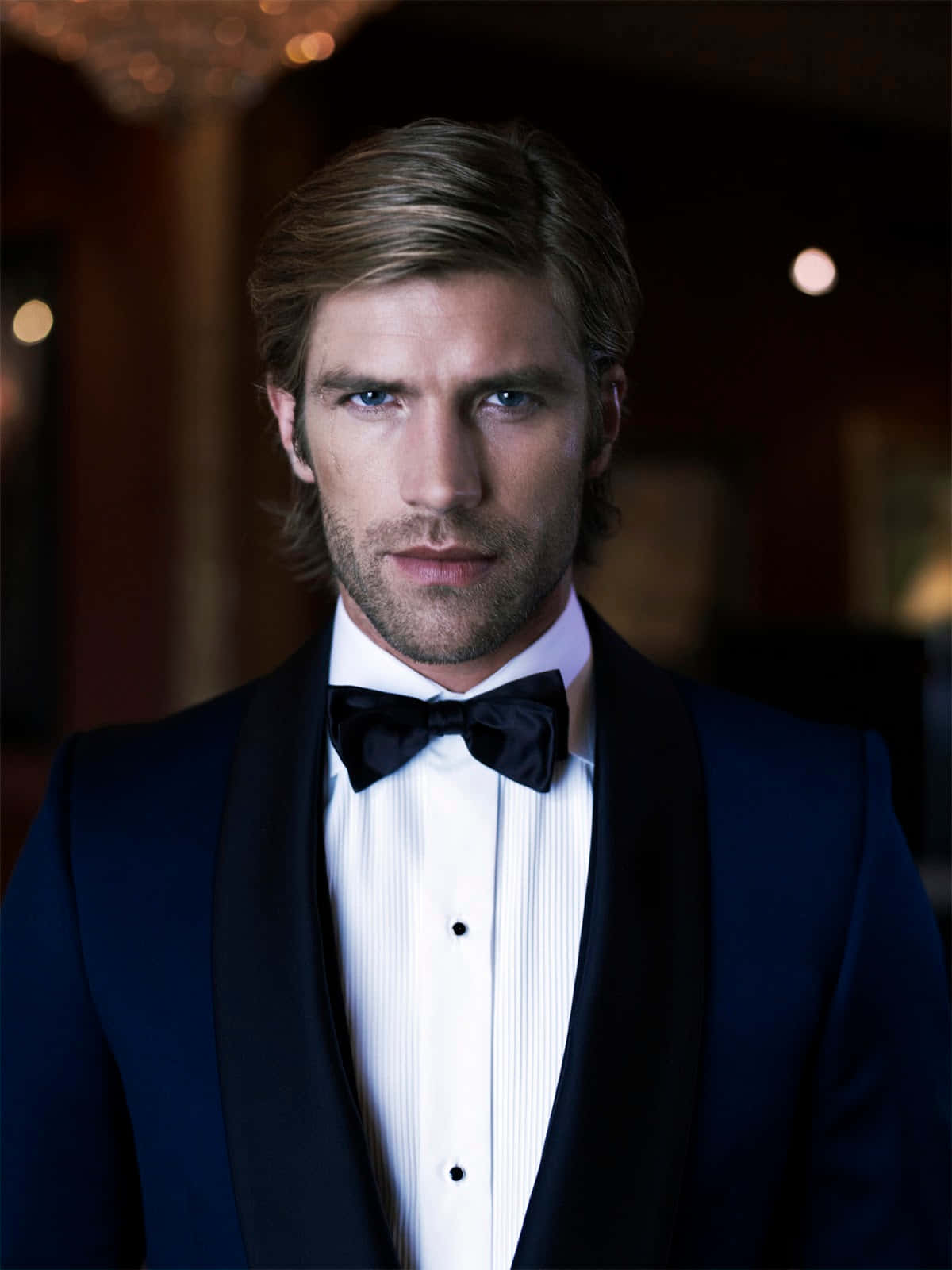 black tuxedo, bow tie, dimly lit elegant room, HD Phone Wallpaper