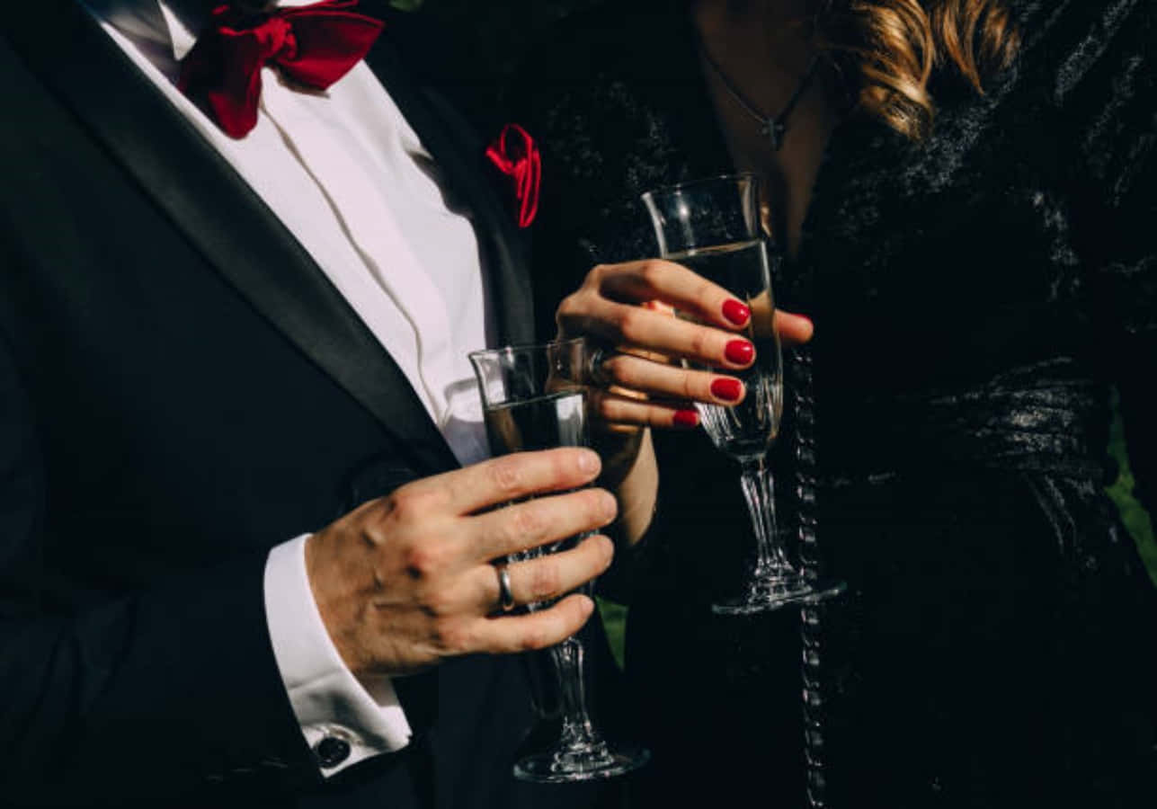 Black Tie Event, champagne flutes, dramatic lighting, HD Desktop Wallpaper