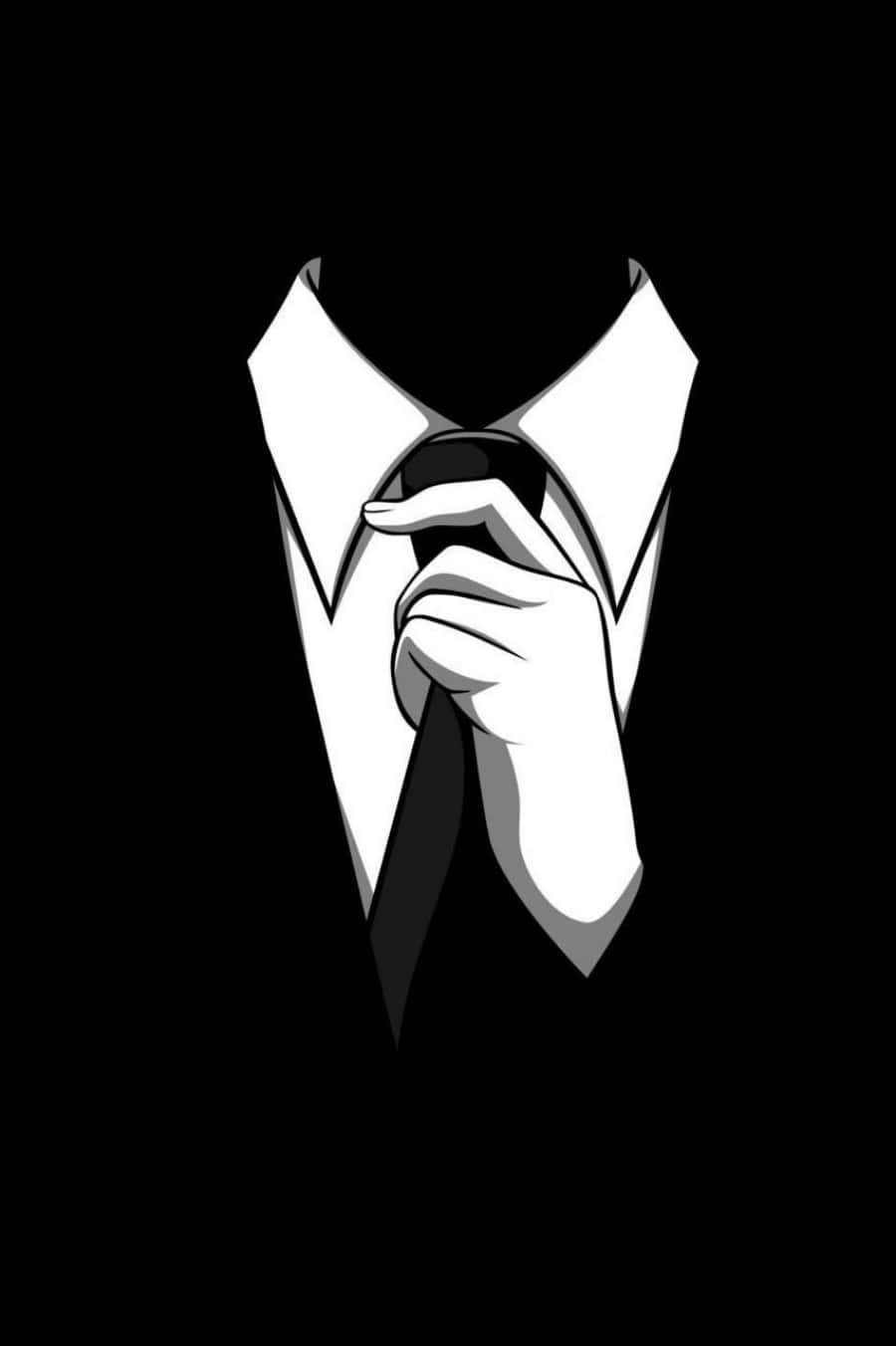Black Tie Event, black and white illustration, hand adjusting a tie, HD Phone Wallpaper