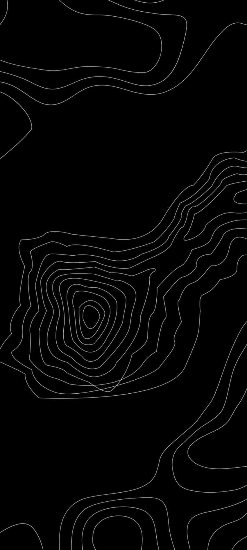 abstract black topographic design, white contour lines, swirl, HD Phone Wallpaper