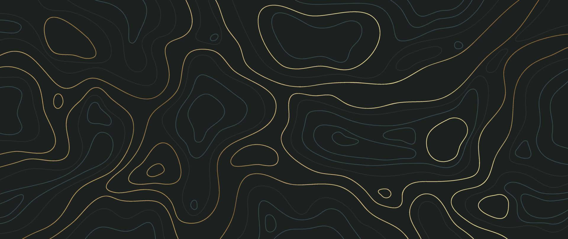 abstract topographic map lines, gold, teal glow, Full HD Desktop Wallpaper
