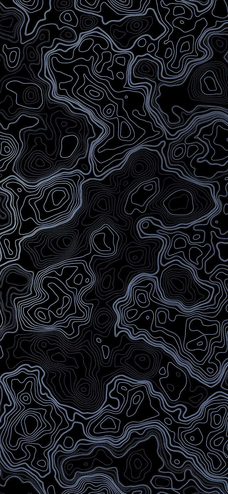 abstract topographic map pattern, glowing blue lines, black background, HD Phone Wallpaper
