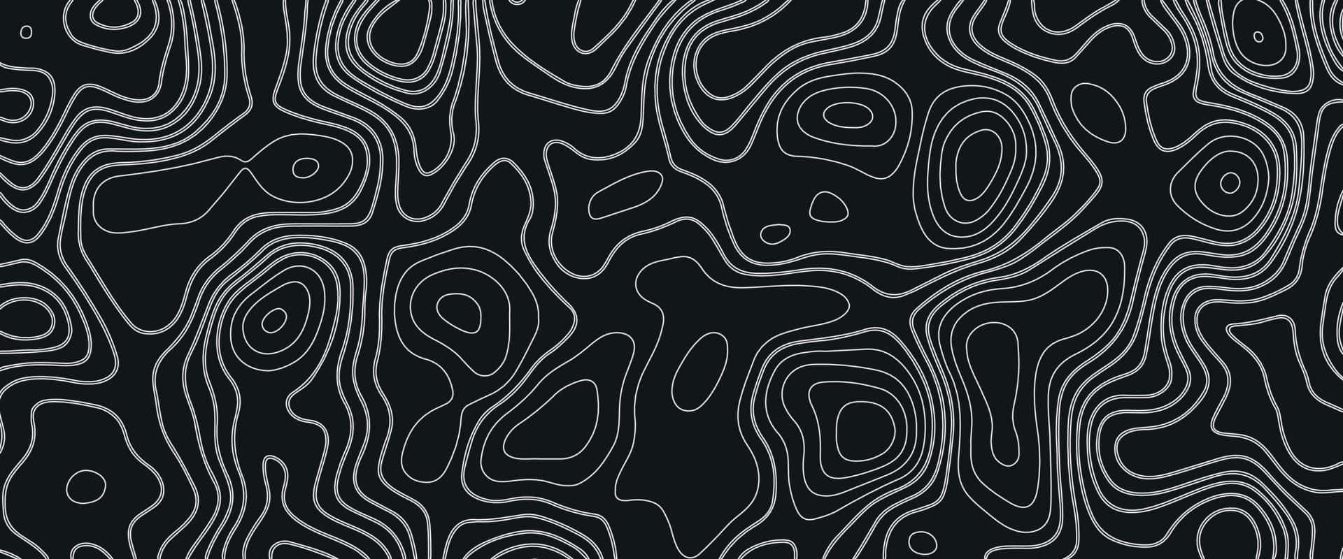 abstract topographic map pattern, white contour lines, black background, Full HD Desktop Wallpaper