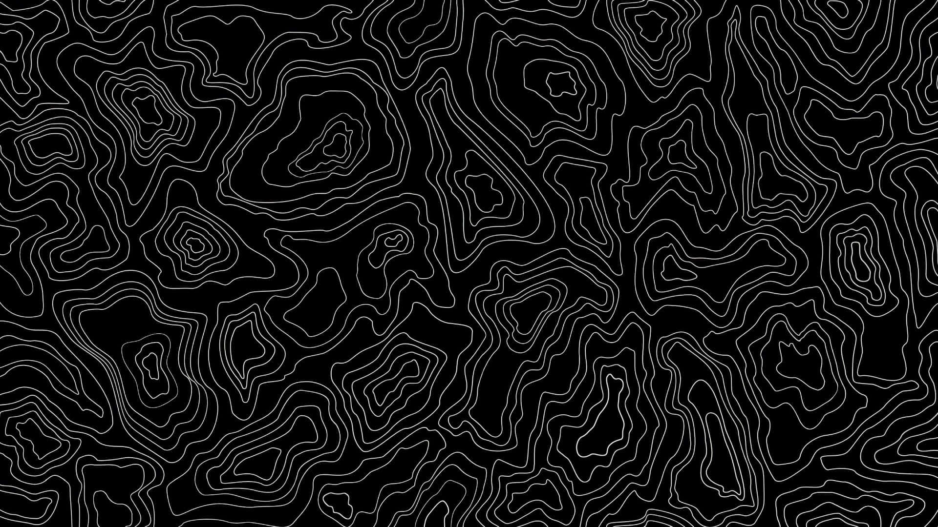 abstract topographic contours, black background, intricate white contour lines, Full HD Desktop Wallpaper