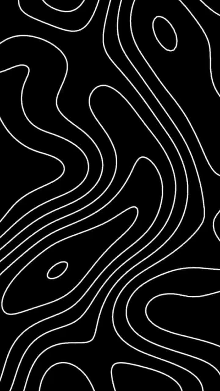 abstract black background, flowing white contour lines, hypnotic topographic pattern, HD Phone Wallpaper
