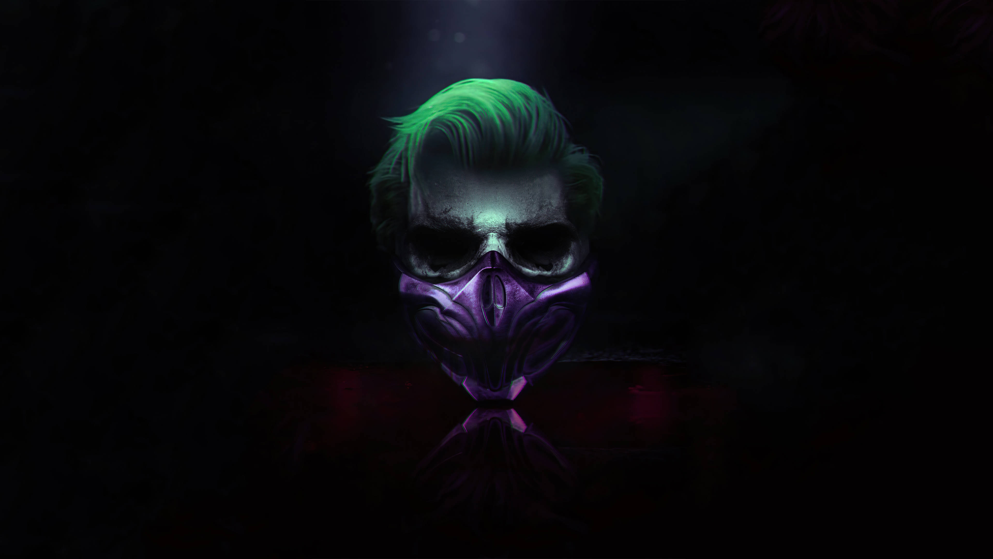 Black Ultra HD Joker, purple mask, green hair, 4K Desktop Wallpaper
