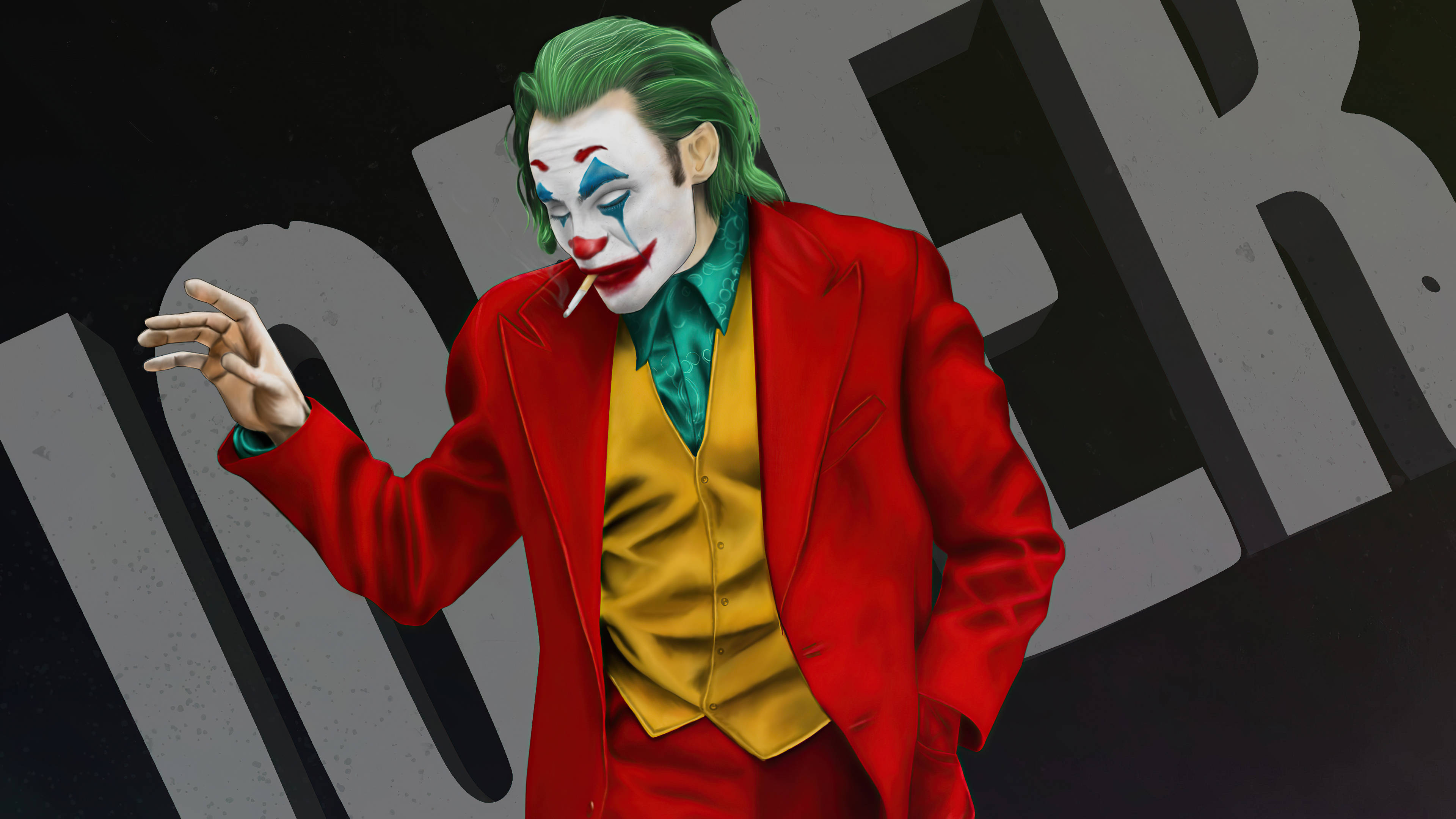 Black Ultra HD Joker, Joker, red suit, 4K Desktop Wallpaper