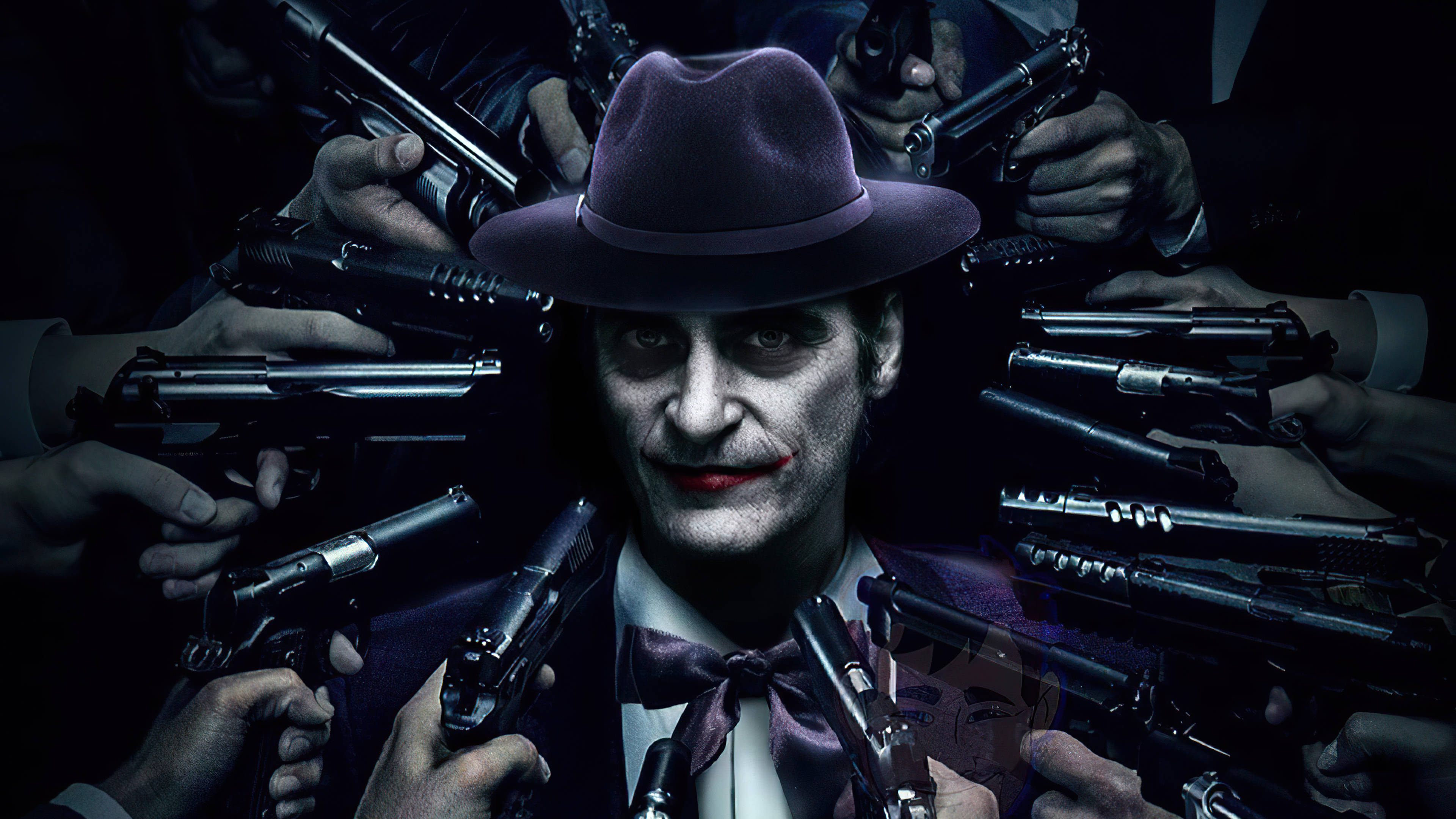 Black Ultra HD Joker, Joker, purple fedora, 4K Desktop Wallpaper
