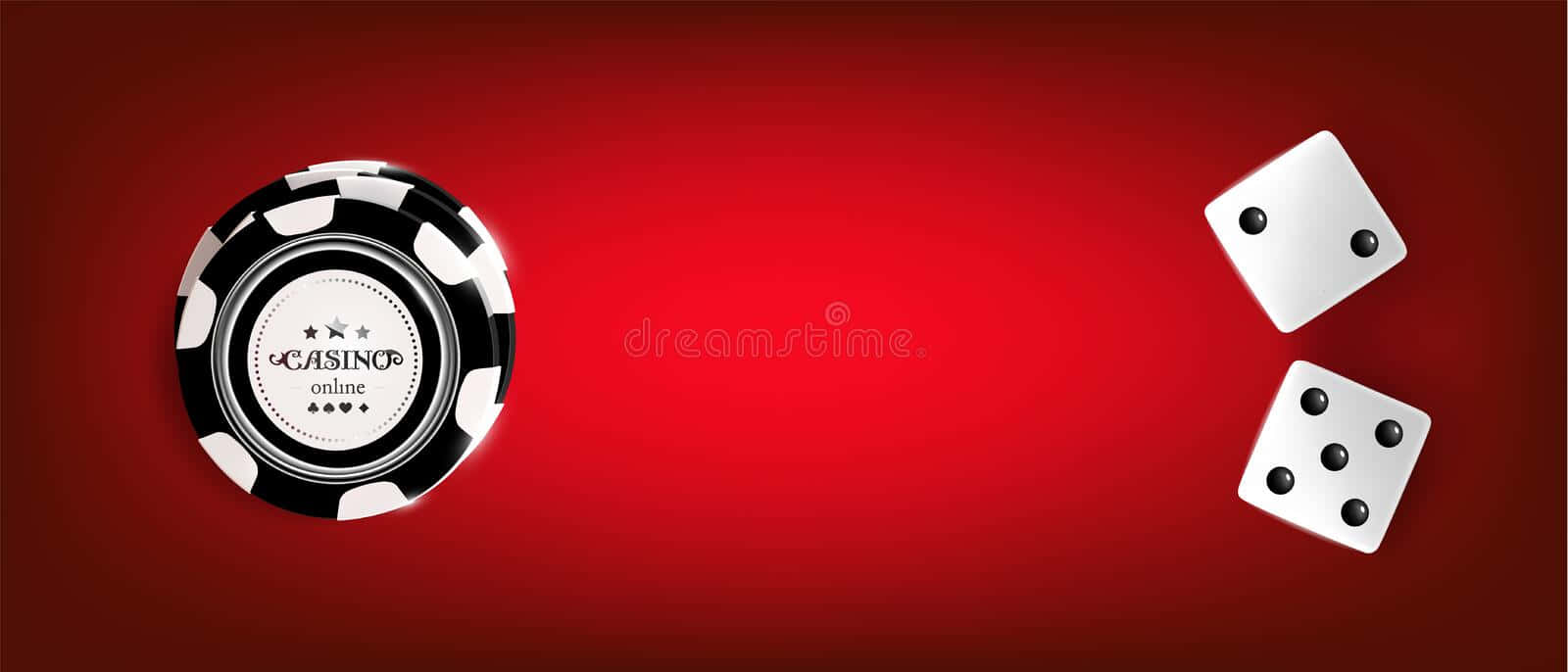 black and white casino chip, silver dice, red gradient background, HD Desktop Wallpaper