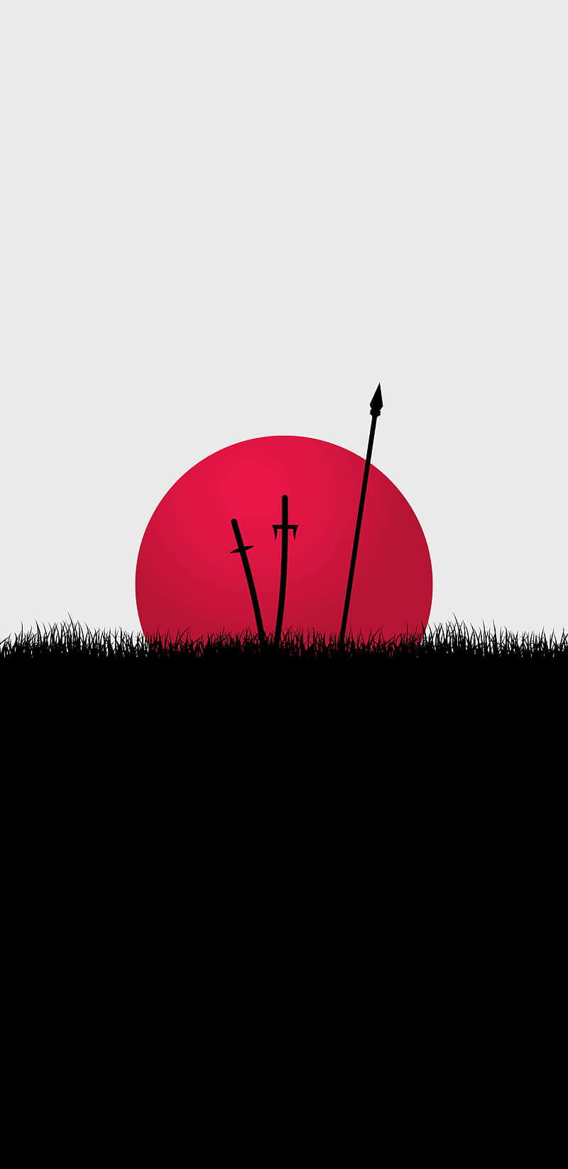 black spears, swords, bold red sun, HD Phone Wallpaper