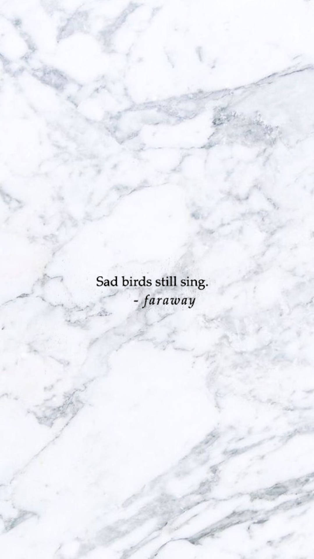 Sad birds still sing, faraway, white marble, Full HD Phone Wallpaper