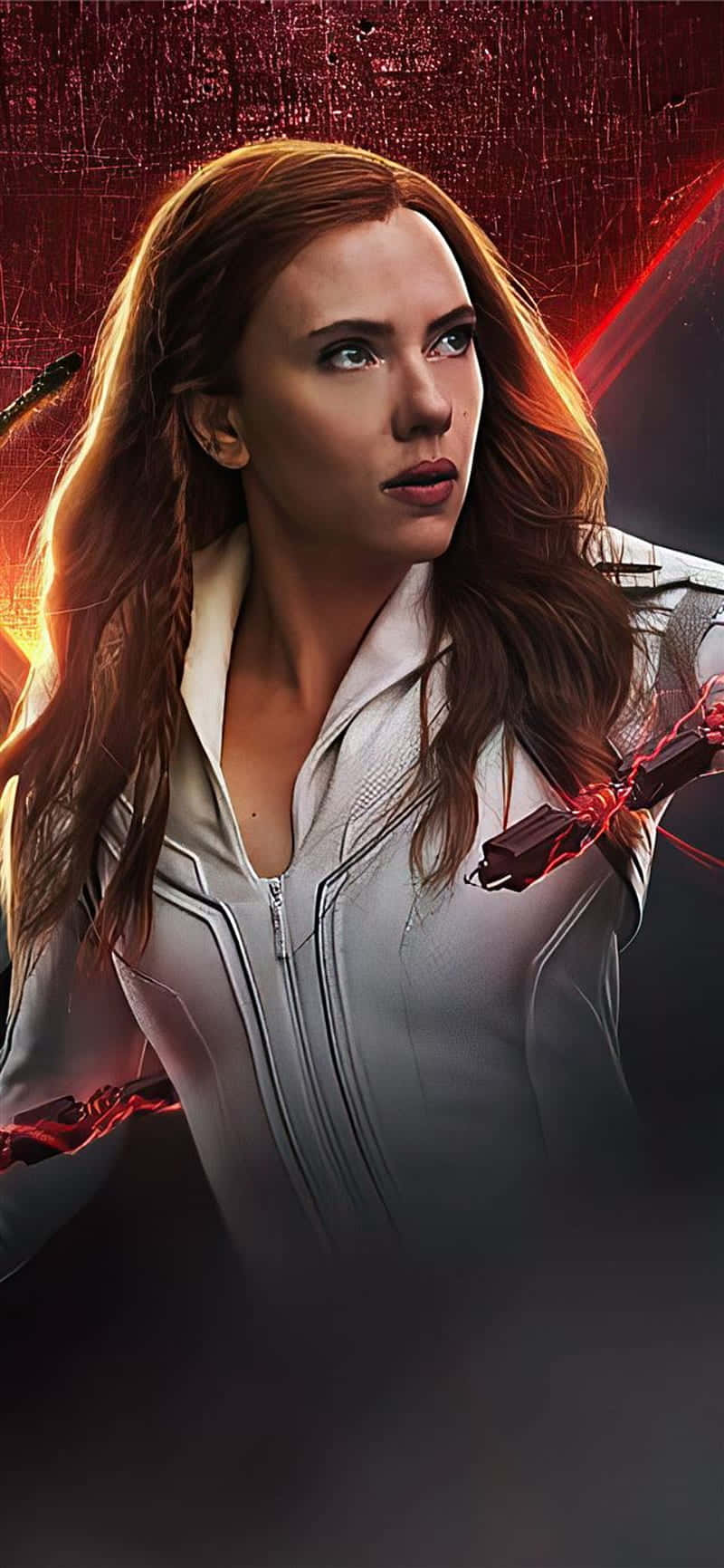Black Widow, iPhone, white tactical suit, HD Phone Wallpaper