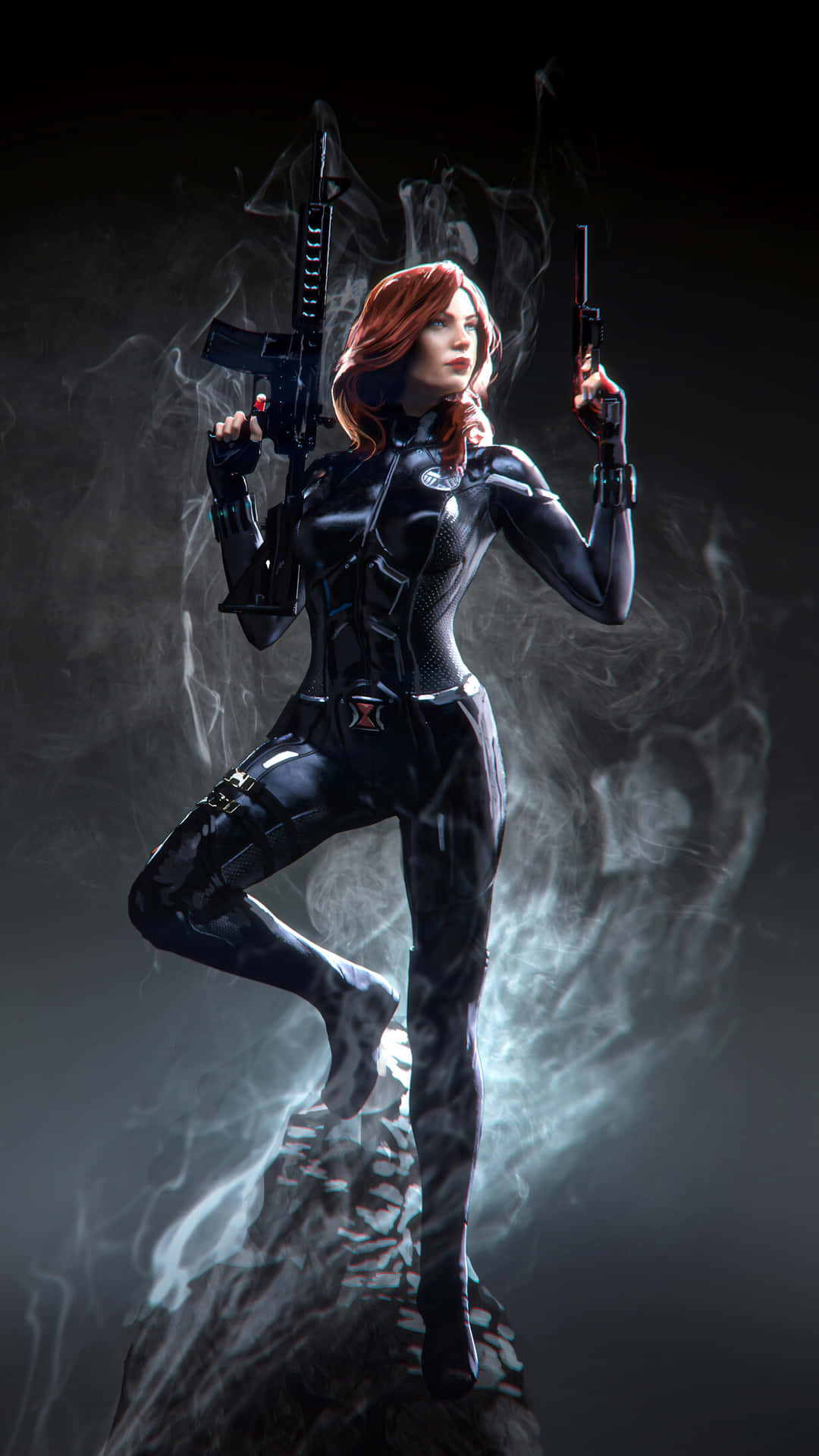 Black Widow, iPhone, fierce red-haired woman, Full HD Phone Wallpaper