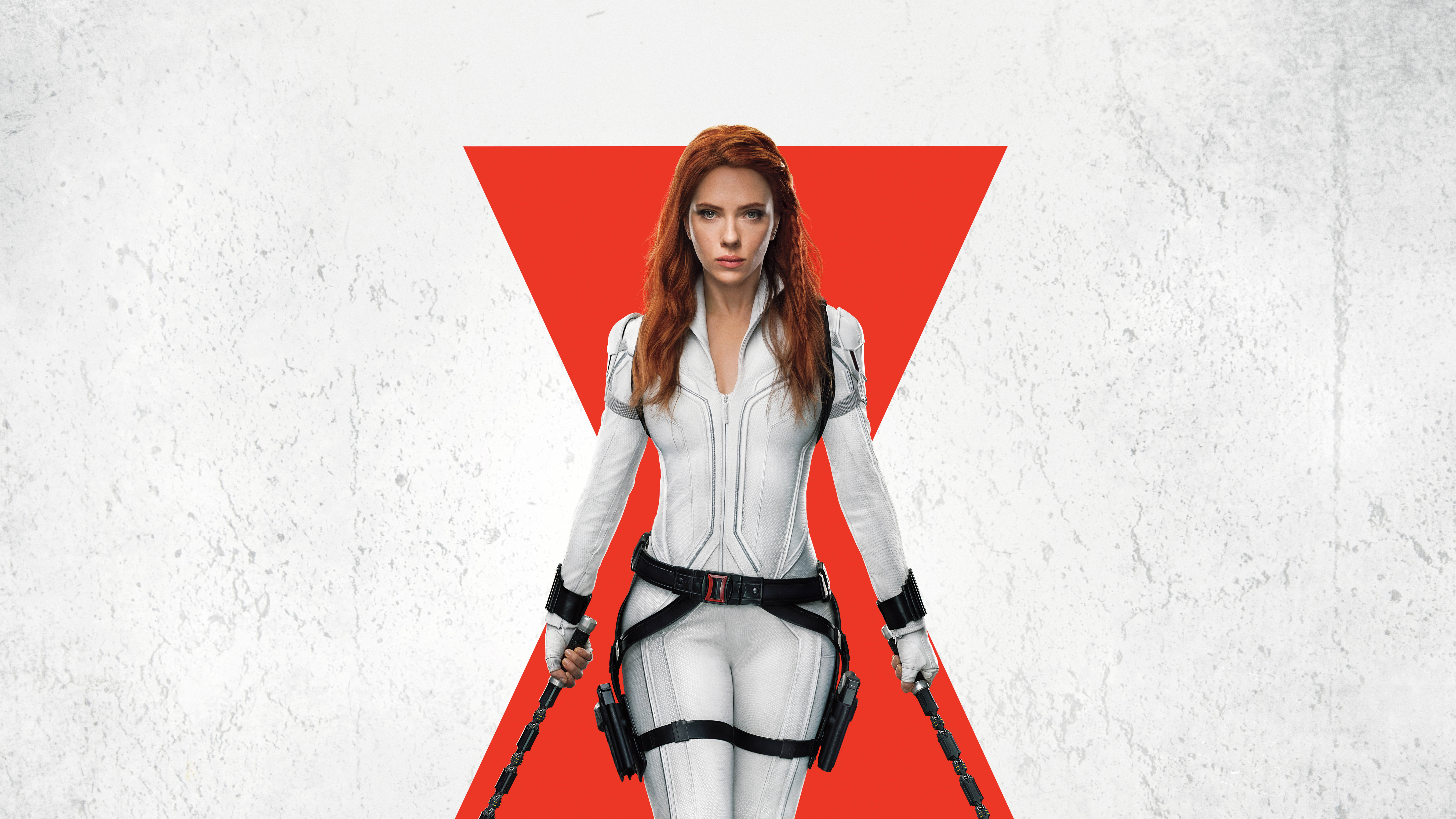 Black Widow, red-haired woman, white tactical gear, 8K Desktop Wallpaper