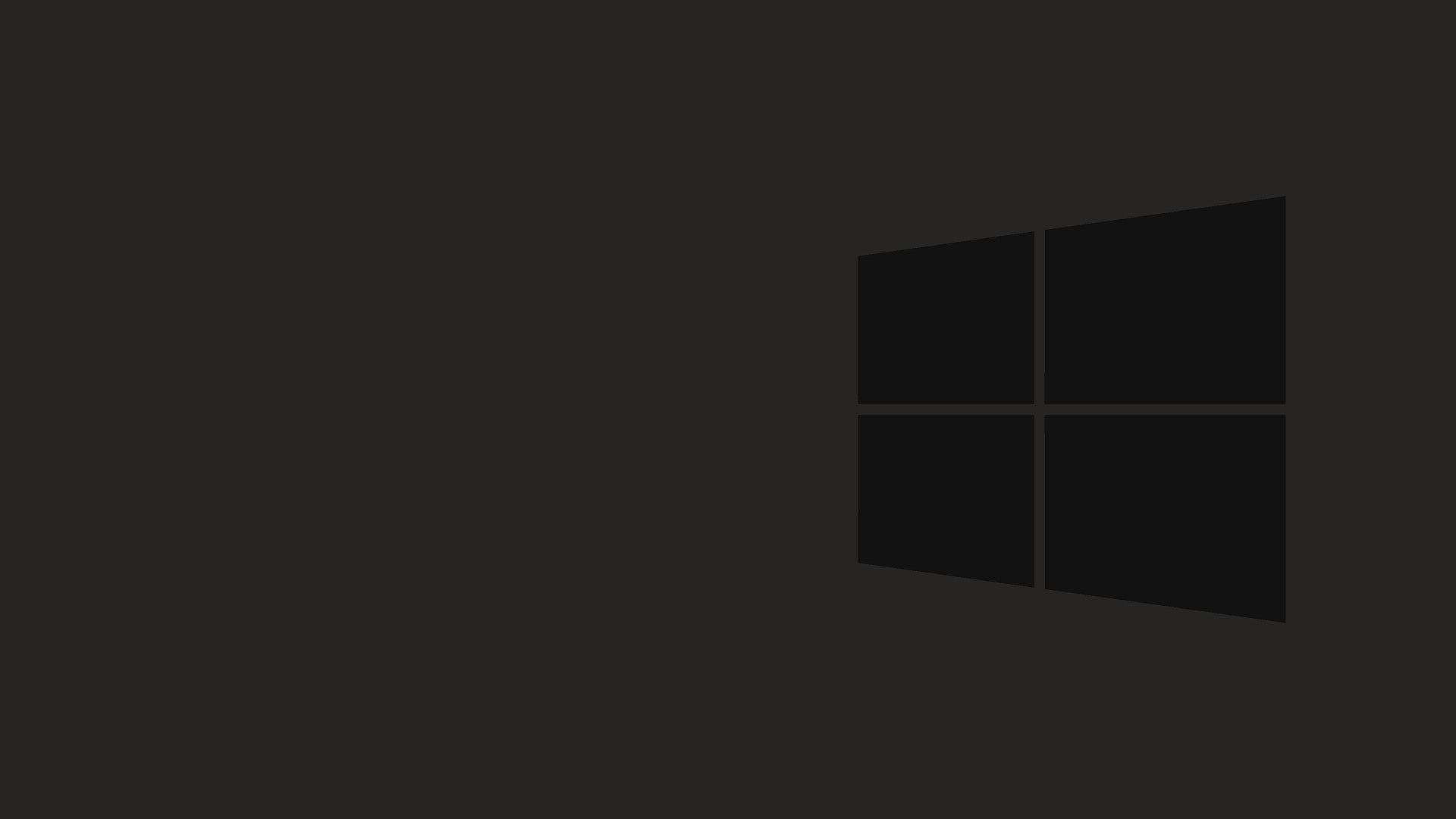 Windows 10, black, gray, Full HD Desktop Wallpaper
