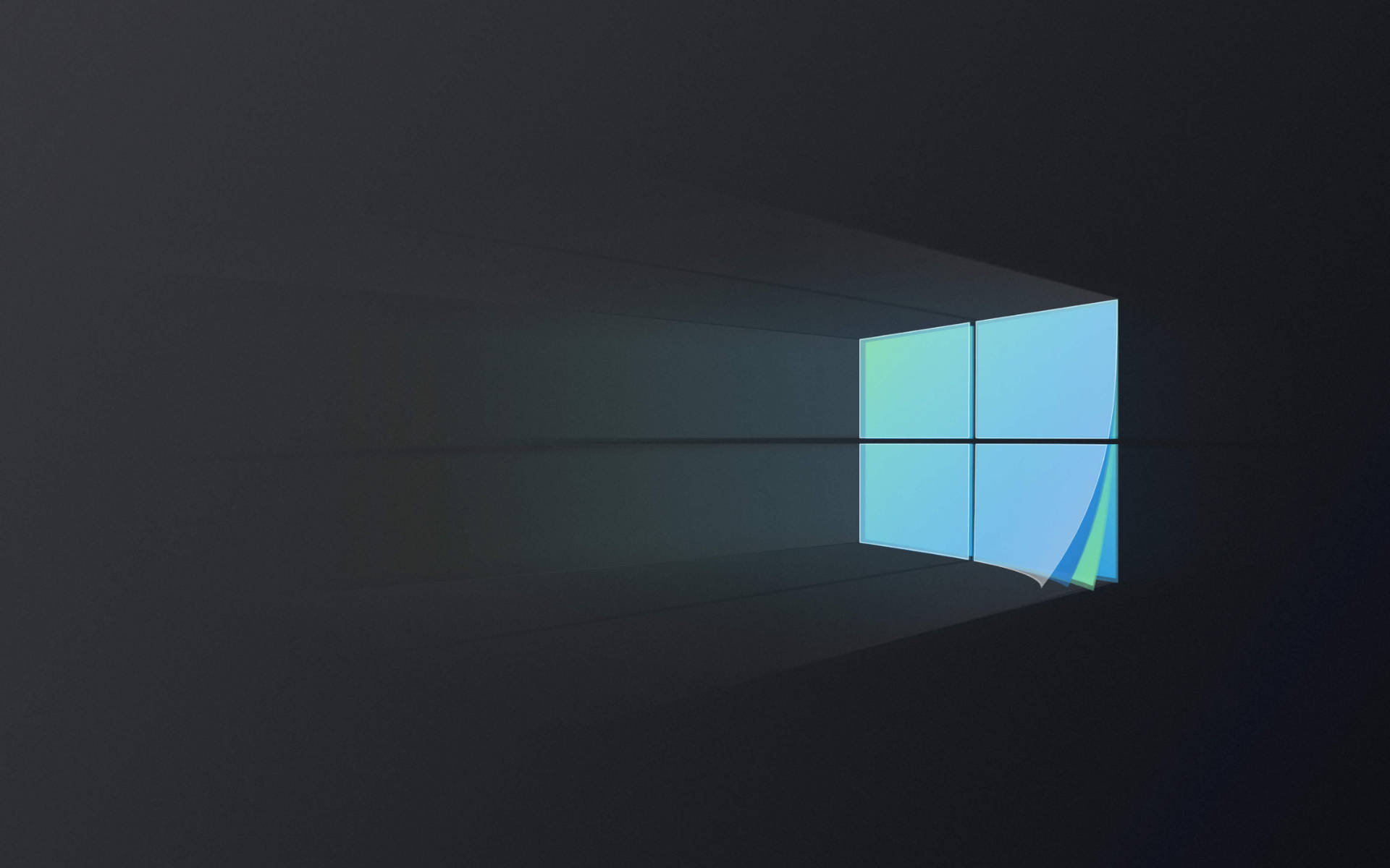 Black Windows 10 HD, blue notepad, four panes, Full HD Desktop Wallpaper
