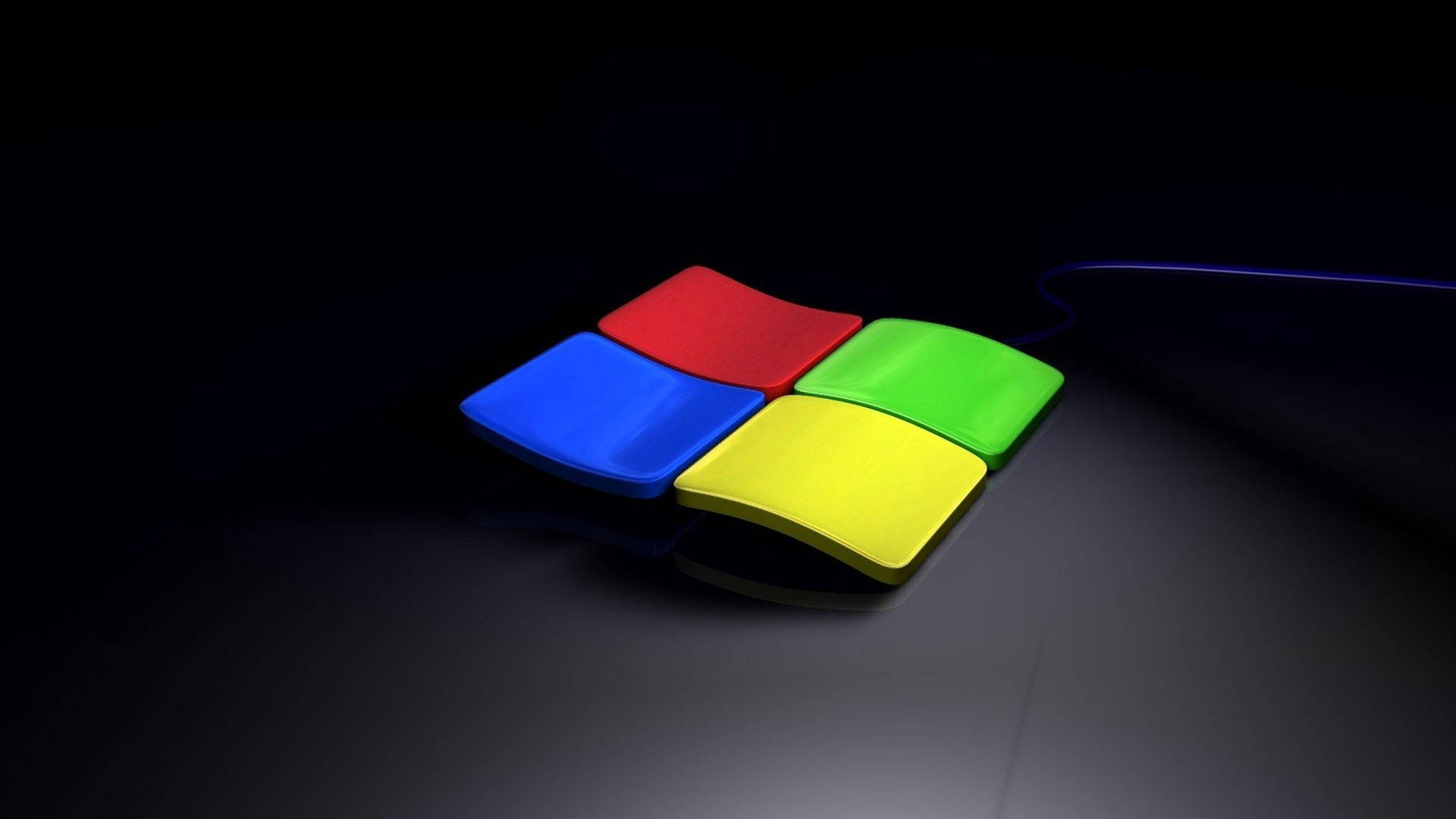 Windows 10, 3D Logo, glossy, Full HD Desktop Wallpaper