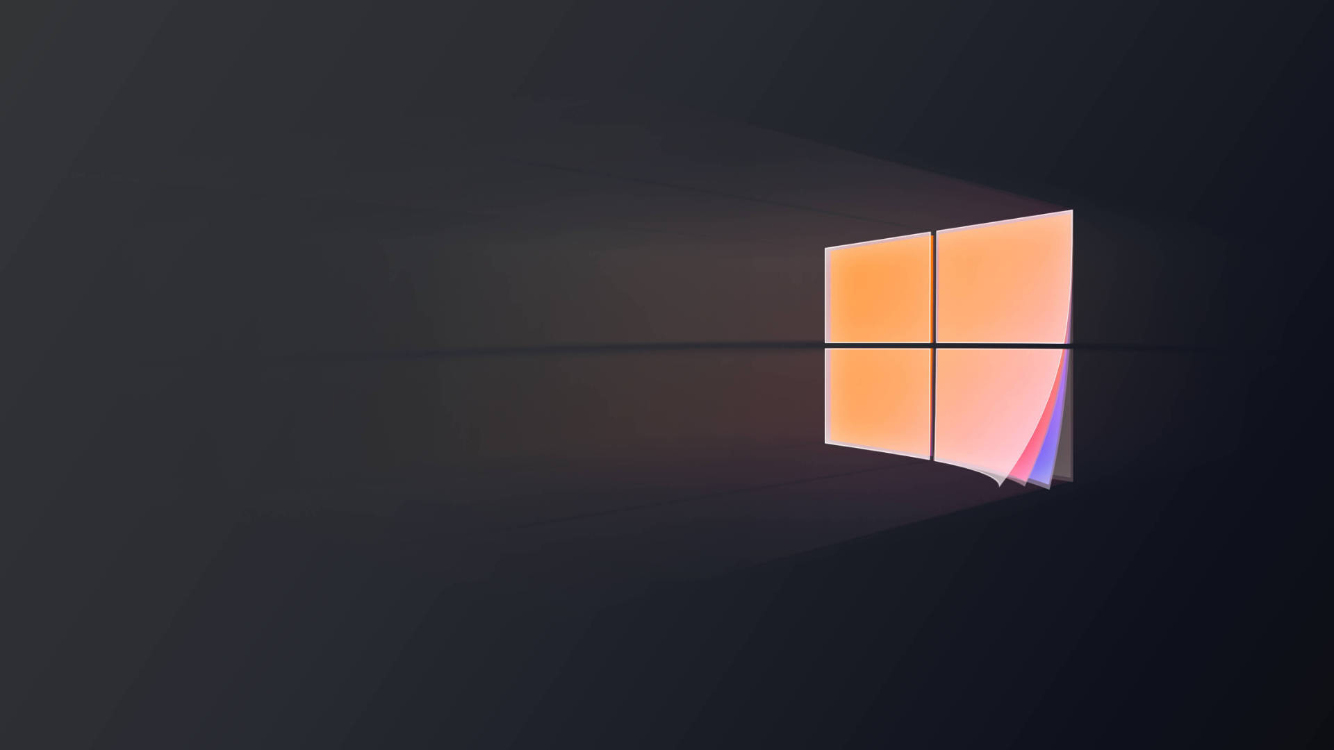 Black Windows 10 HD, notepad panel, warm orange, Full HD Desktop Wallpaper