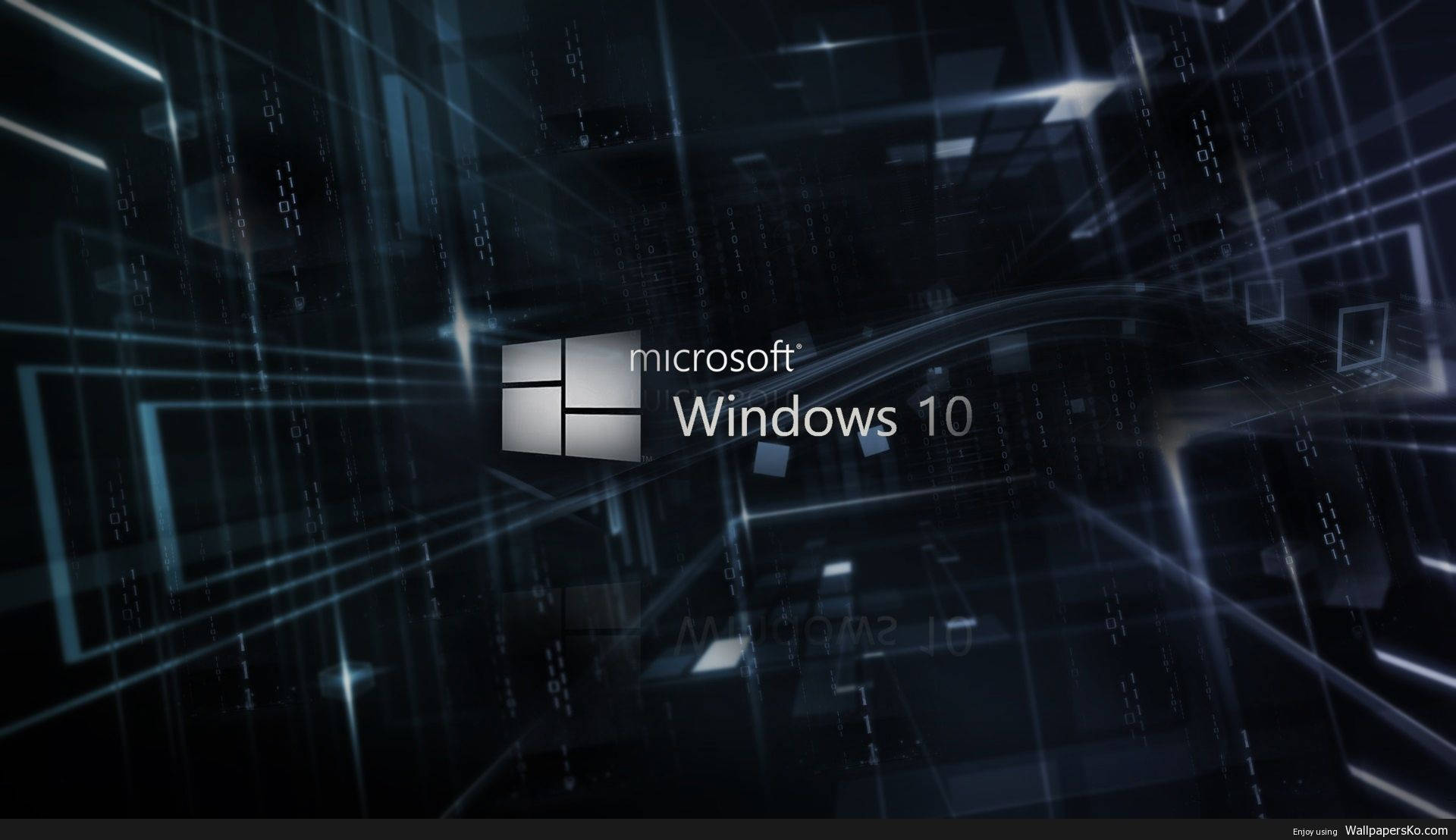Windows 10, Windows 10 logo, binary code, Full HD Desktop Wallpaper
