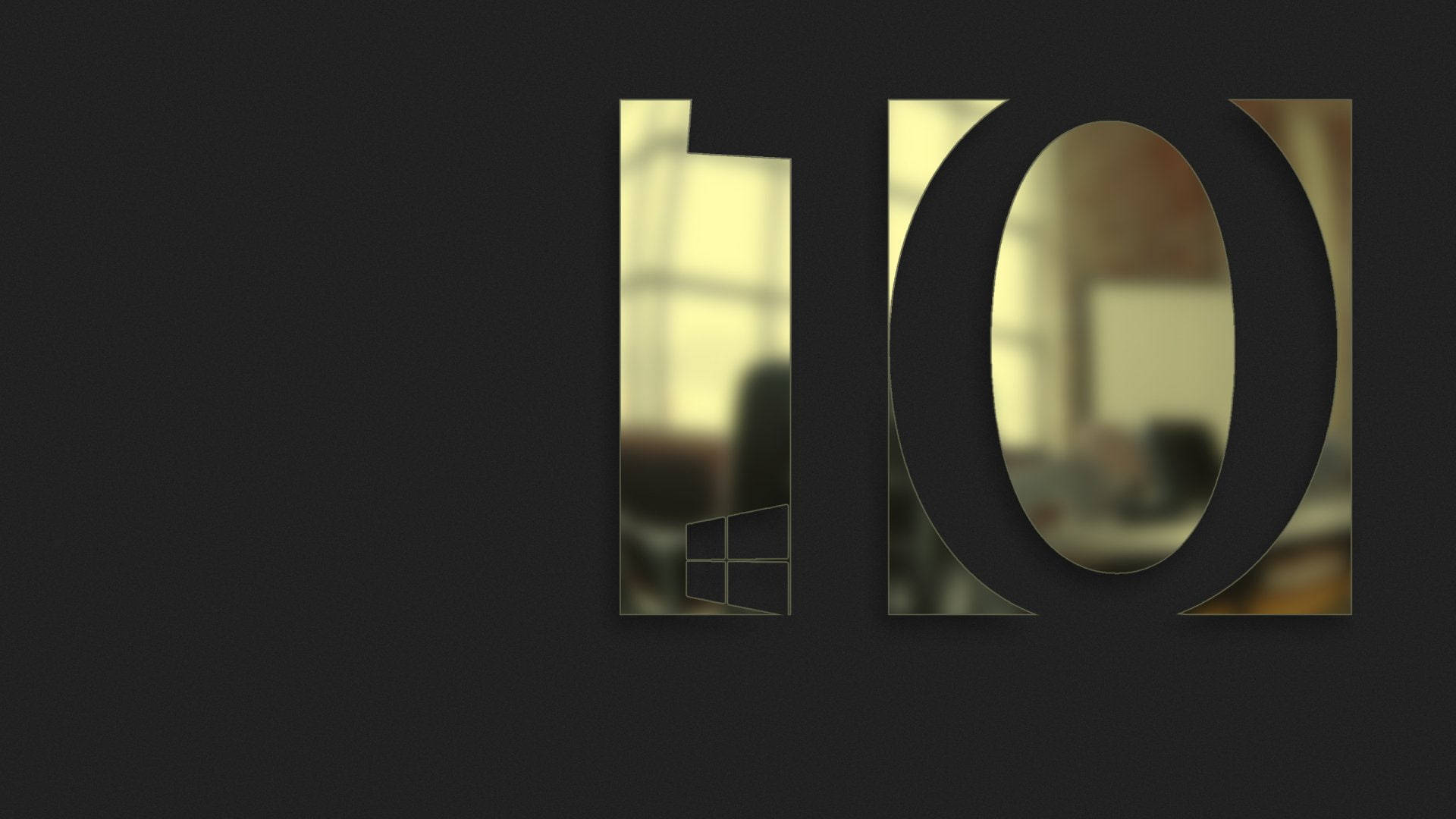Black Windows 10 HD, steel plate, number 10, Full HD Desktop Wallpaper