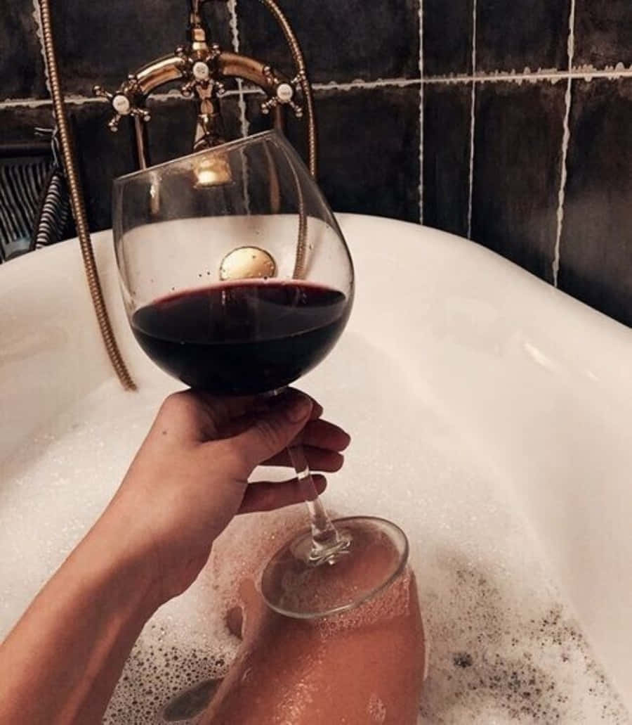 black wine, red wine, bubble bath, SD Phone Wallpaper