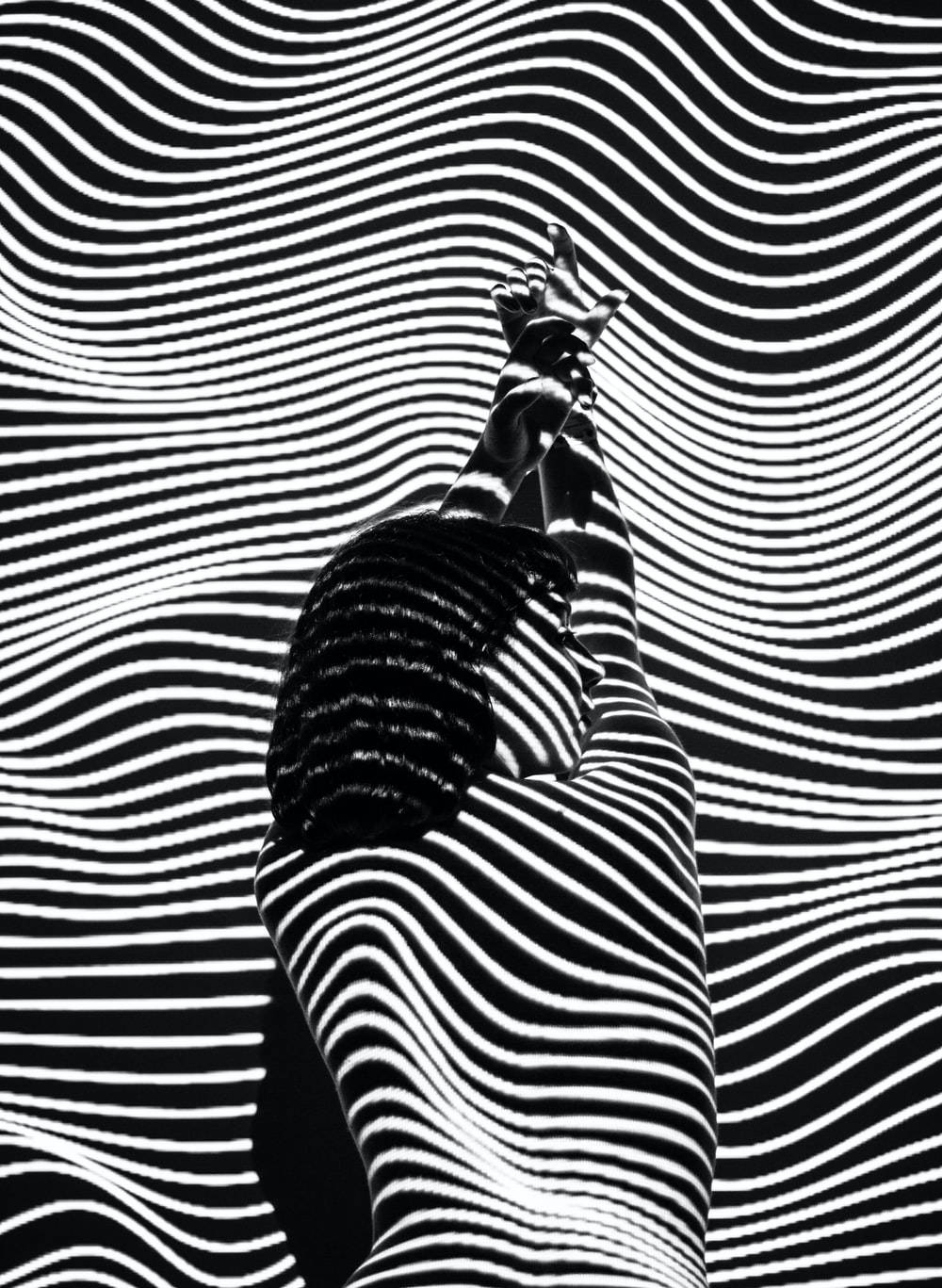 Black Woman, zebra stripes pattern, black and white, HD Phone Wallpaper