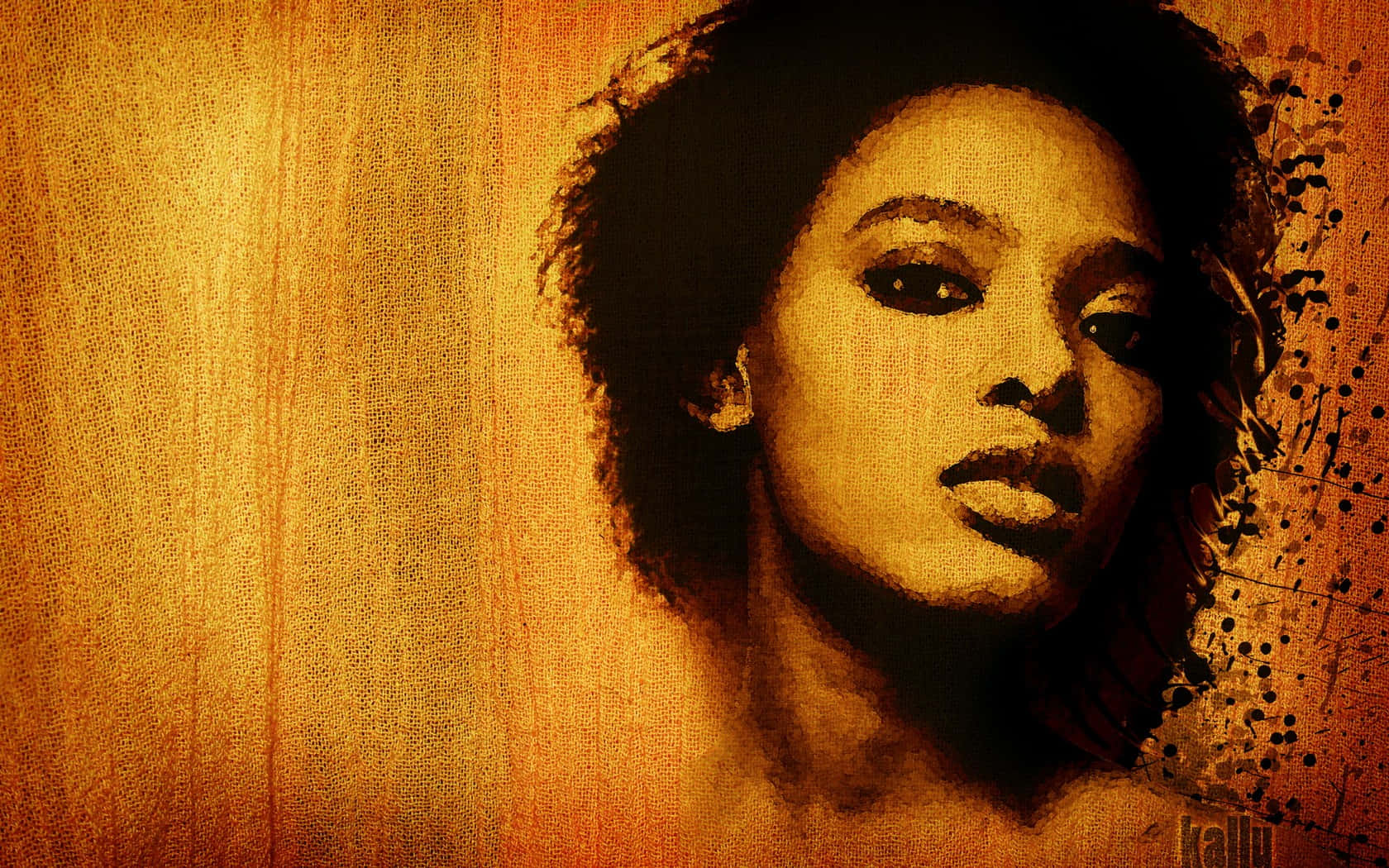 young black woman, vintage painting, curly hair, HD Desktop Wallpaper