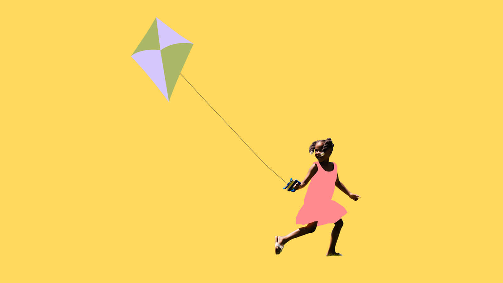 young black woman, pink dress, solid yellow background, HD Desktop Wallpaper