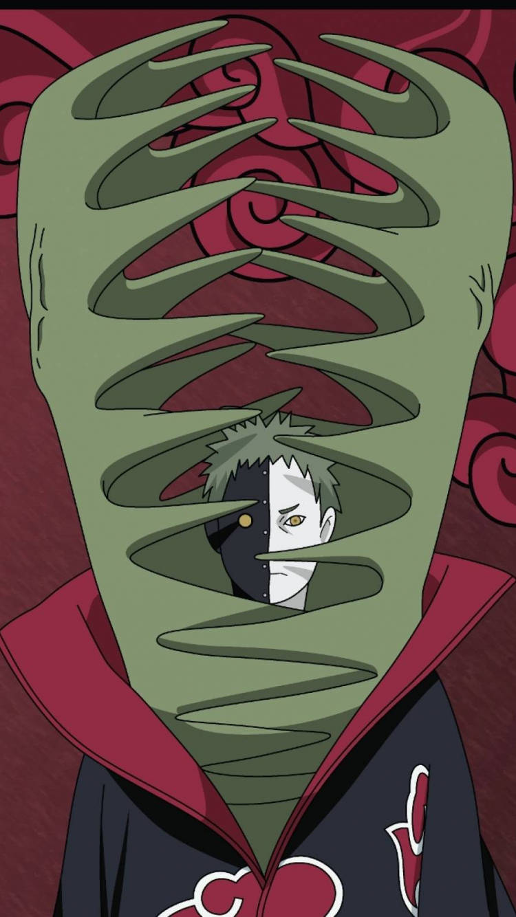 Zetsu, half-black half-white face, spiraling green tendrils, HD Phone Wallpaper